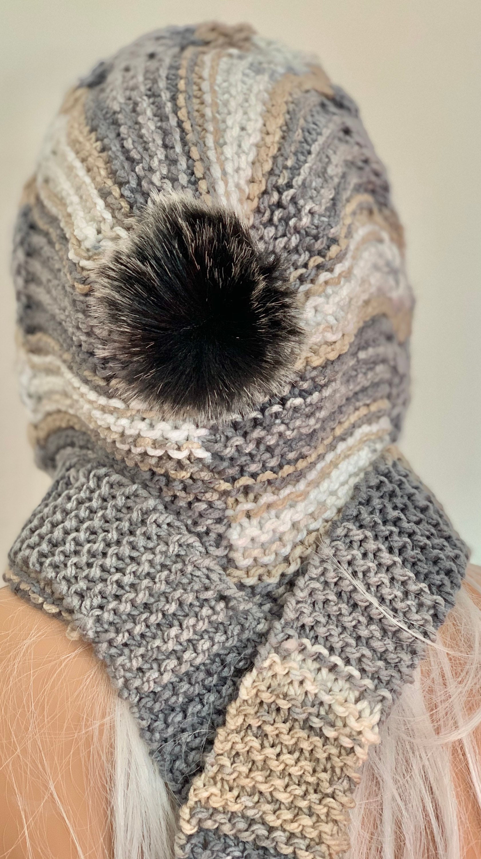 Hand Knits 2 Love Hoodie Scarf Beanie Hat Slouch Cap Neck 