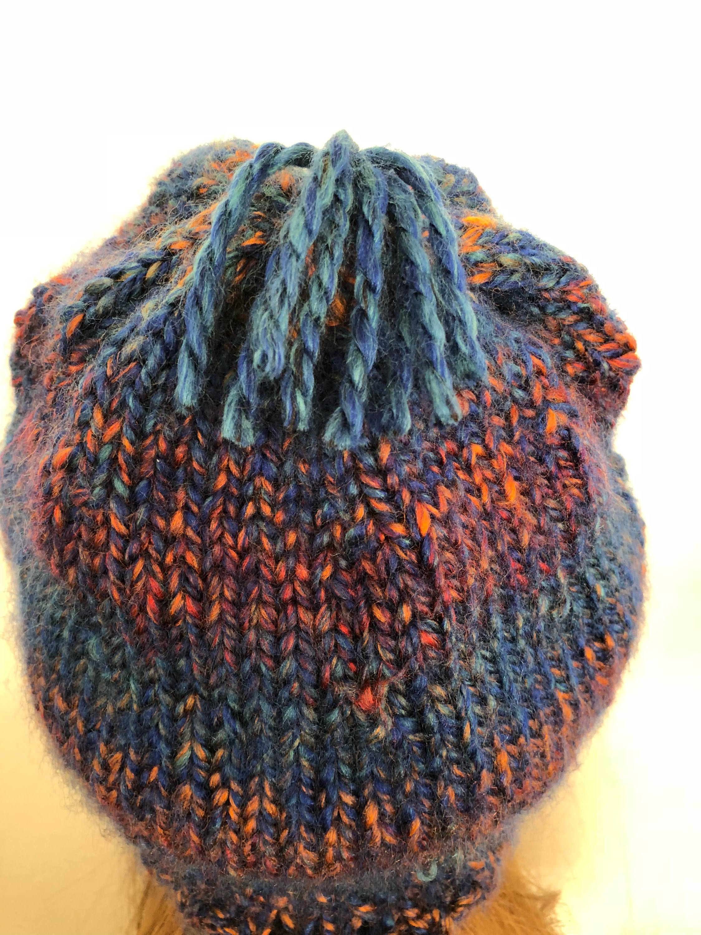 Hand Knits 2 Love Hat Scarf Set Beanie Shawl Pockets Fringe  display picture 1