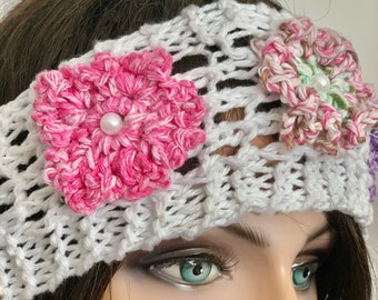 Hand Knits 2 Love Cotton Bandana Headband Cap Scarf Floral  display picture 1