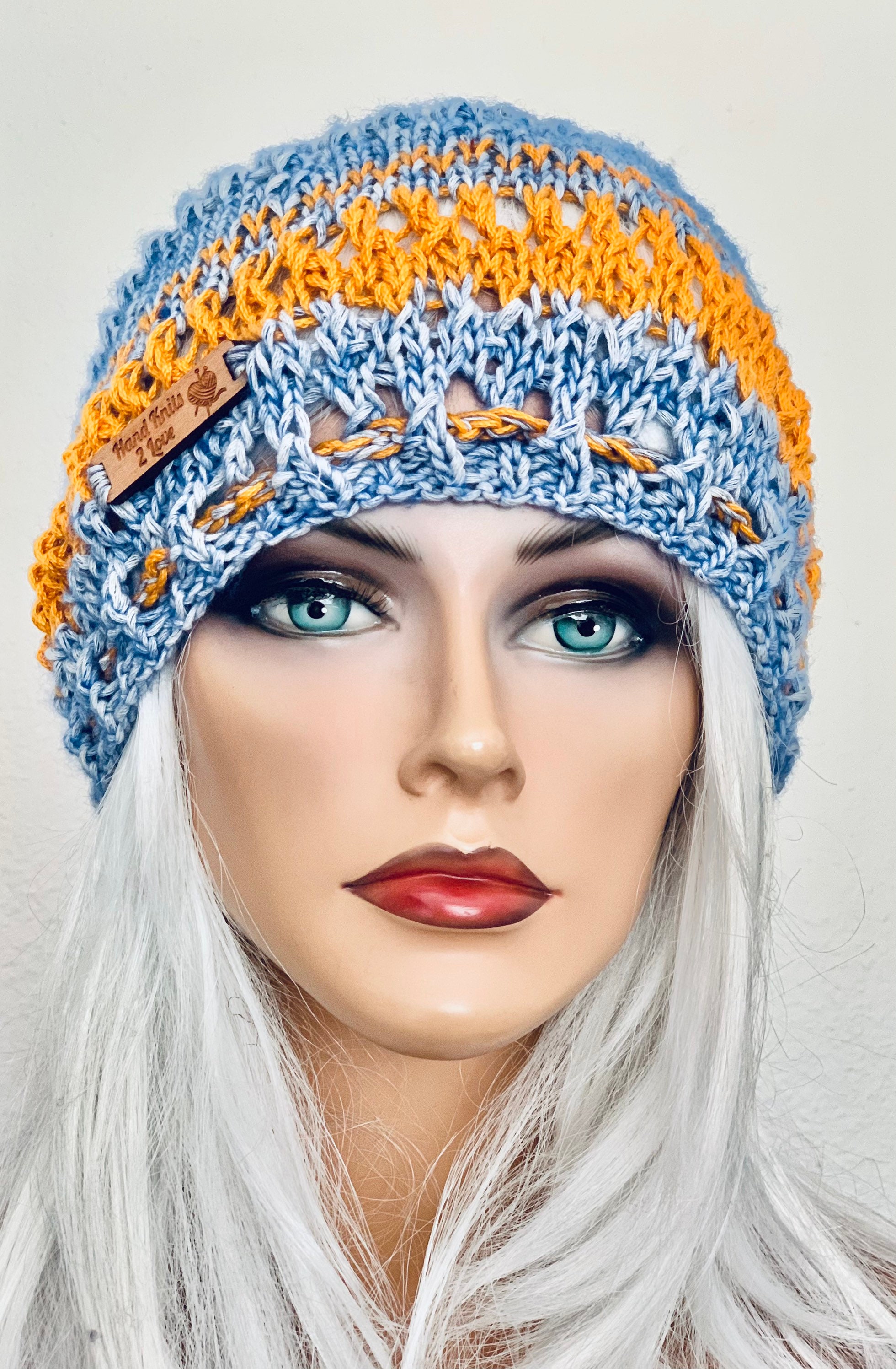 Hand Knits 2 Love Cotton Slouch Cap Hat Spring Summer  display picture 2