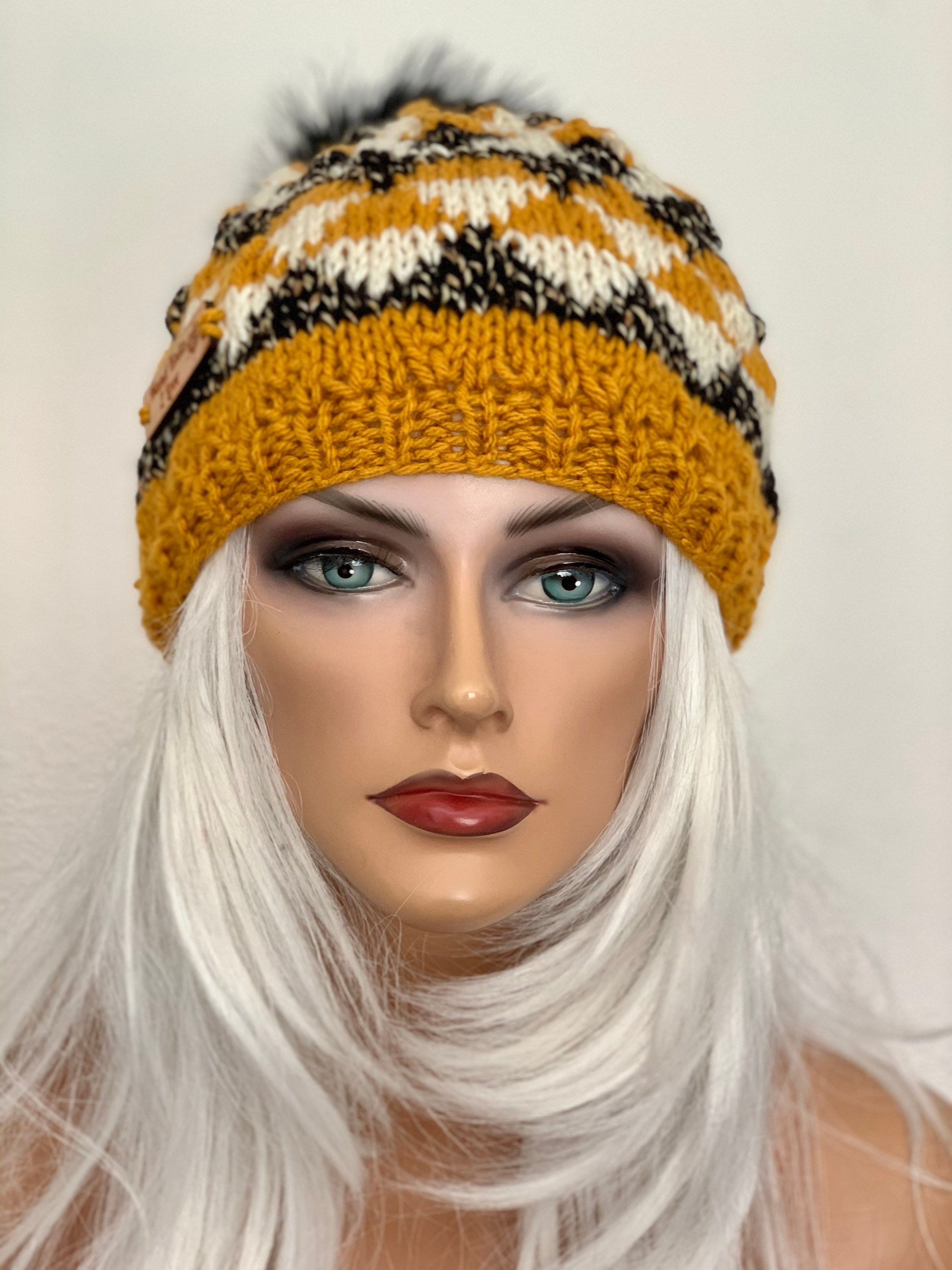 Hand Knits 2 Love Beanie Cap Hat Slouch Plaid Fair-isle  display picture 2
