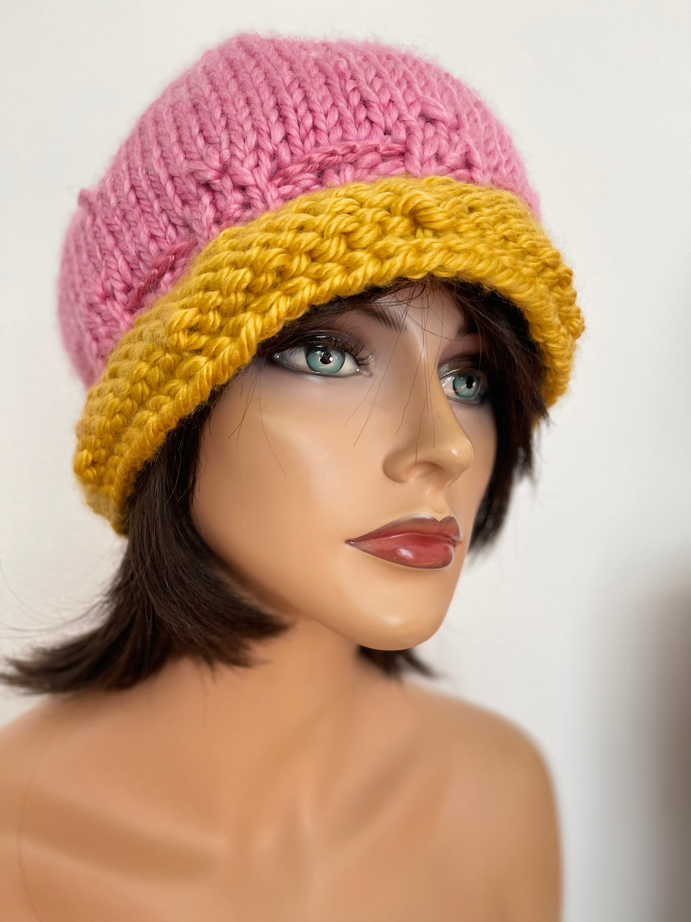 Hand Knits 2 Love Brim Hat Beanie Cap Designer Original  display picture 2