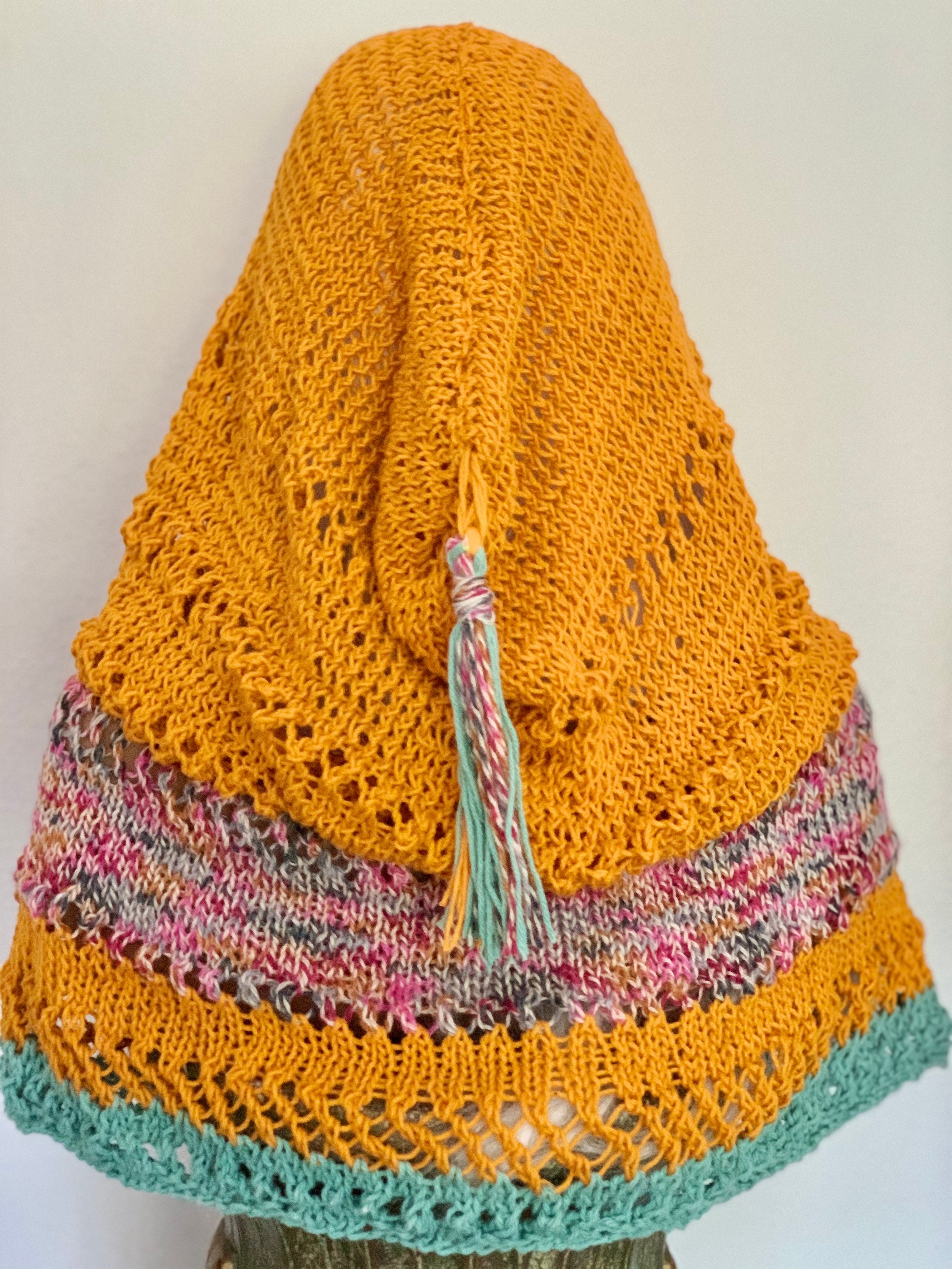 Hand Knits 2 Love Cotton Hoodie Cowl Designer Boho A cozy knit pattern that will keep you warm and toasty all  main image 3