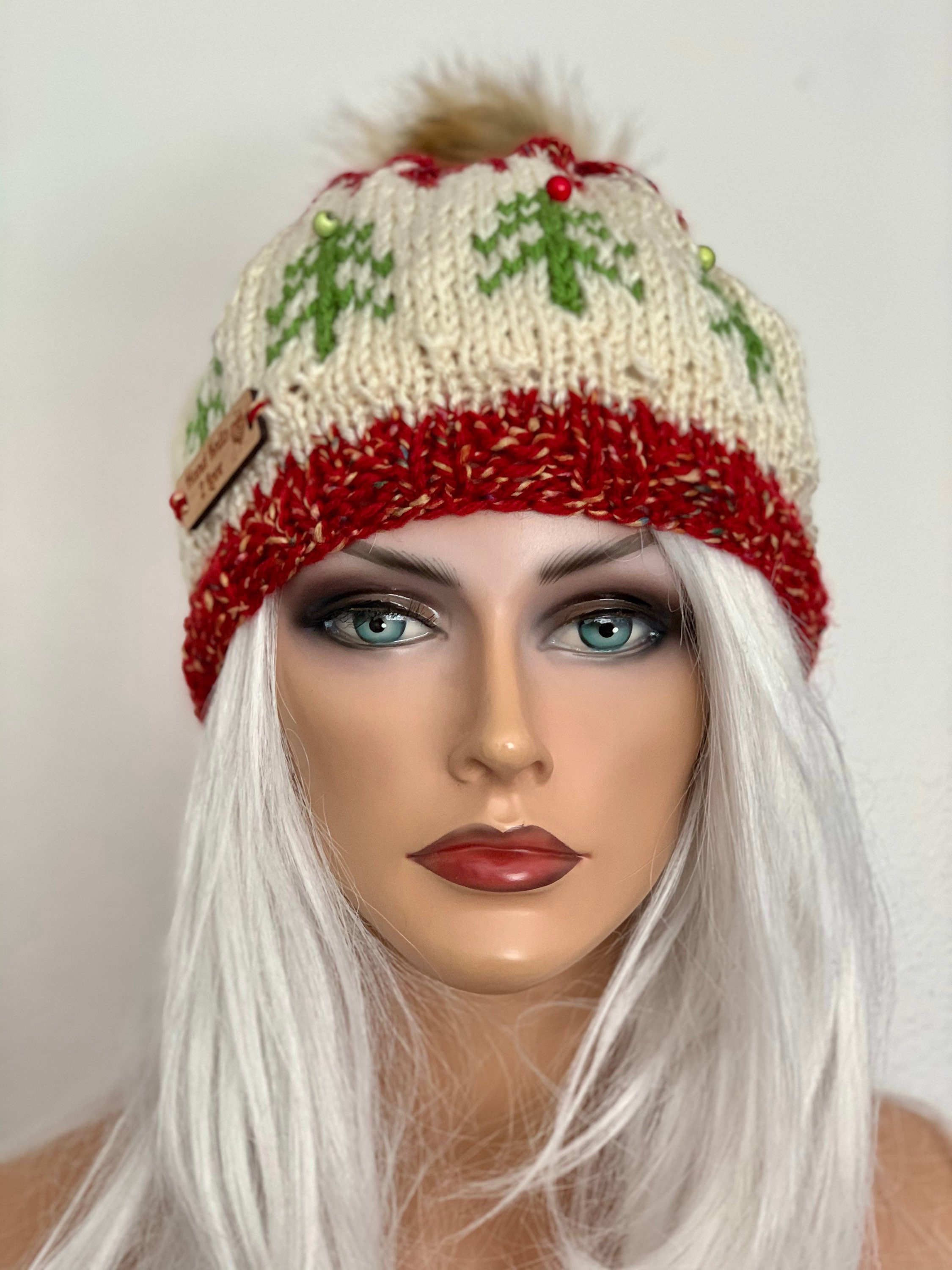 Hand Knits 2 Love Beanie Hat Slouch Cap Handmade Designer  display picture 3