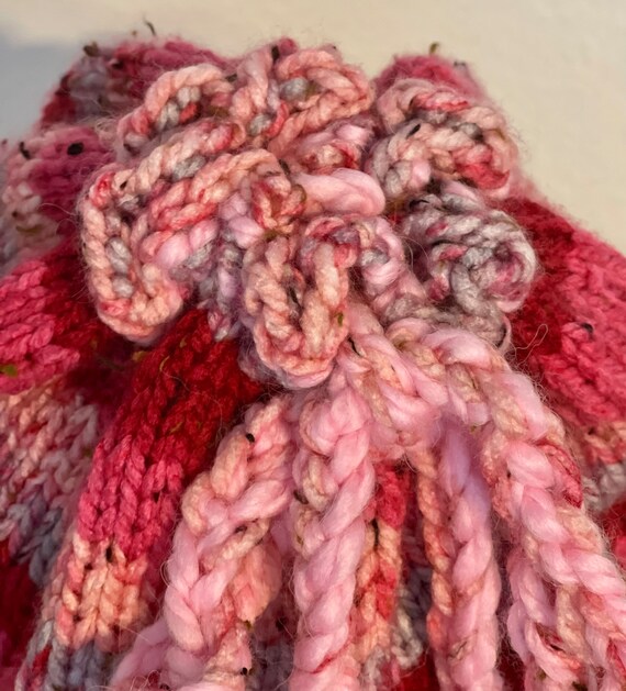 Hand Knits 2 Love Beanie Hat Cap Slouch Bubbles Braid Pearls  display picture 2