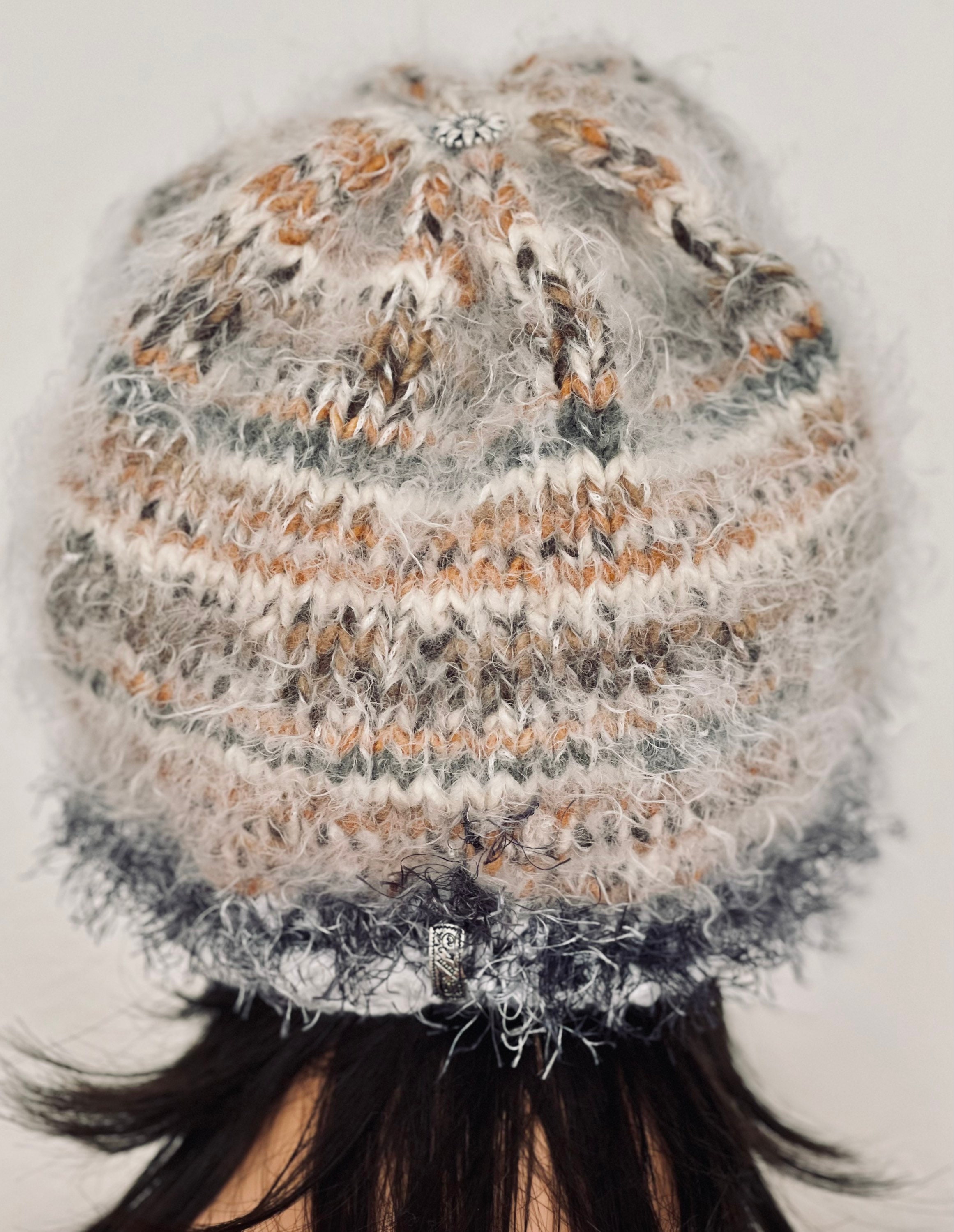 Hand Knits 2 Love Slouch Beanie Hat Cap Beret Ombre Rustic Earth Tones Designer Hand Knits 2 Love Beanie Slouch Hat Cap Beret Ombré Fall  main image 3