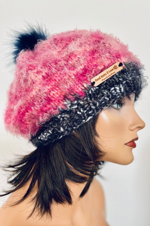 Hand Knits 2 Love Slouch Hat Beanie Cap Beret Tam Ultra Soft  display picture 3
