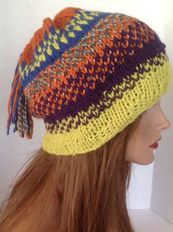 Beanie Slouch Hat Hand Knit Designer Fashion Hip Hand Knits 2 Love Beanie Hat Slouch Cap Designer Fashion  main image 3