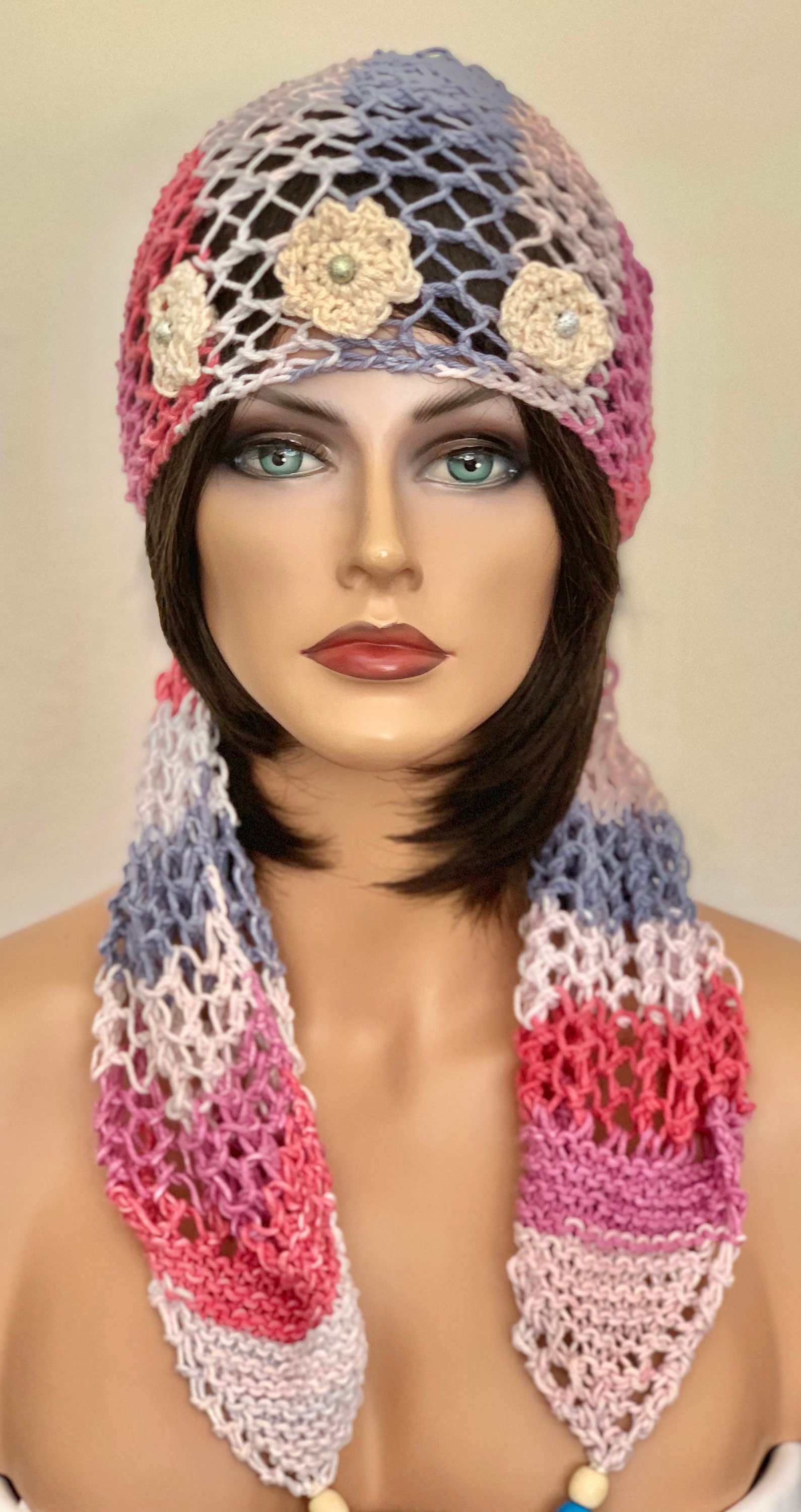Hand Knits 2 Love Cotton Bandana Scarf Headband Cap Cowl  display picture 2