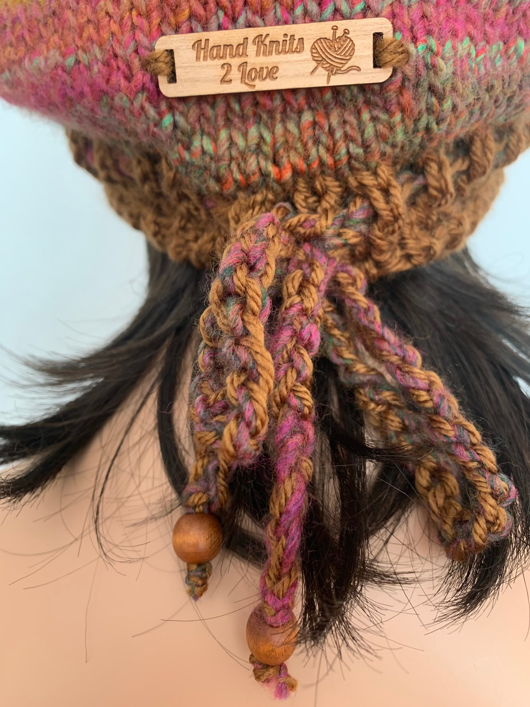 Hand Knits 2 Love Winter Hat Slouch Beanie Bow Gem Designer Fashion Ombré Chic Hand Knits 2 Love Slouch Beanie Hat Cap Tam Ombre Autumn  main image 2