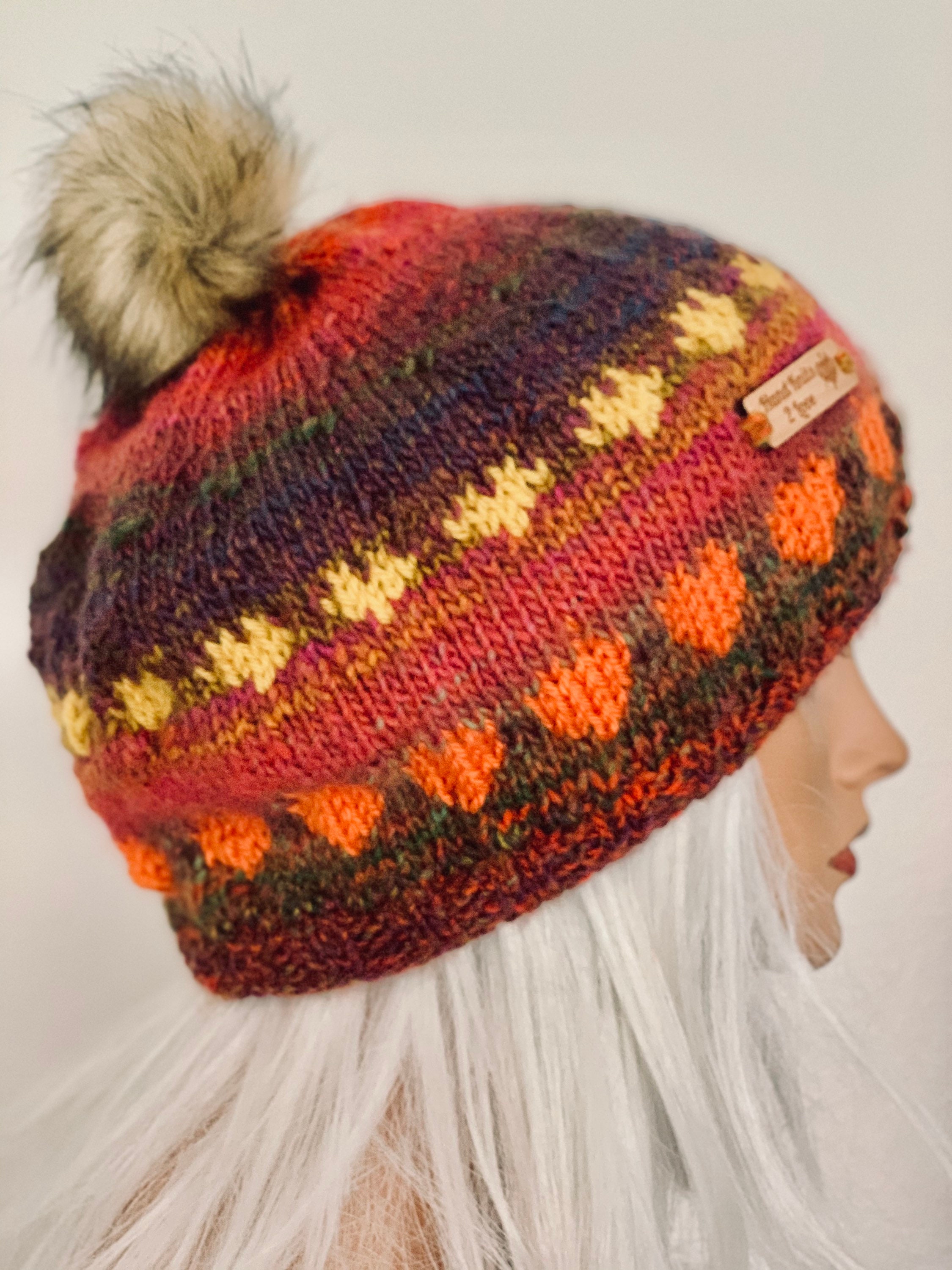 Hand Knits 2 Love Beanie Hat Cap Slouch Designer Fashion 