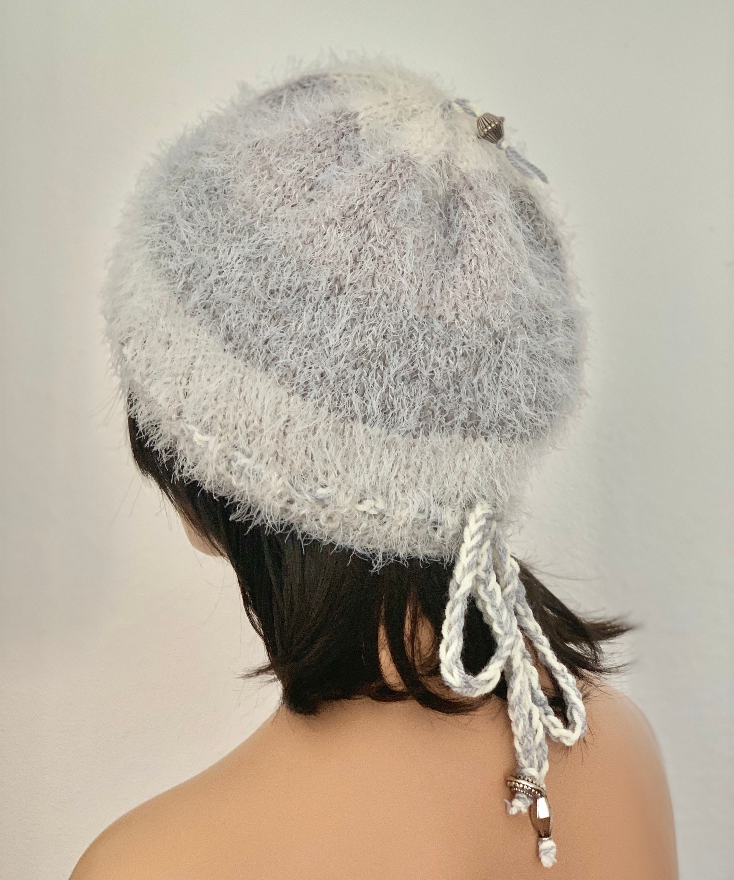 Hans Knit’s 2 Love Beanie Hat Cap Silver Designer Hand Knits 2 Love Beanie Hat Cap Silver Grey Follow Your  main image 2