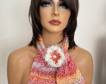 Hand Knits 2 Love Cotton Headband  Bandana Turban Pink Flower Designer Hip Trend Hand Knits 2 Love Cotton Bandana Headband Cap Scarf Floral  main image 2