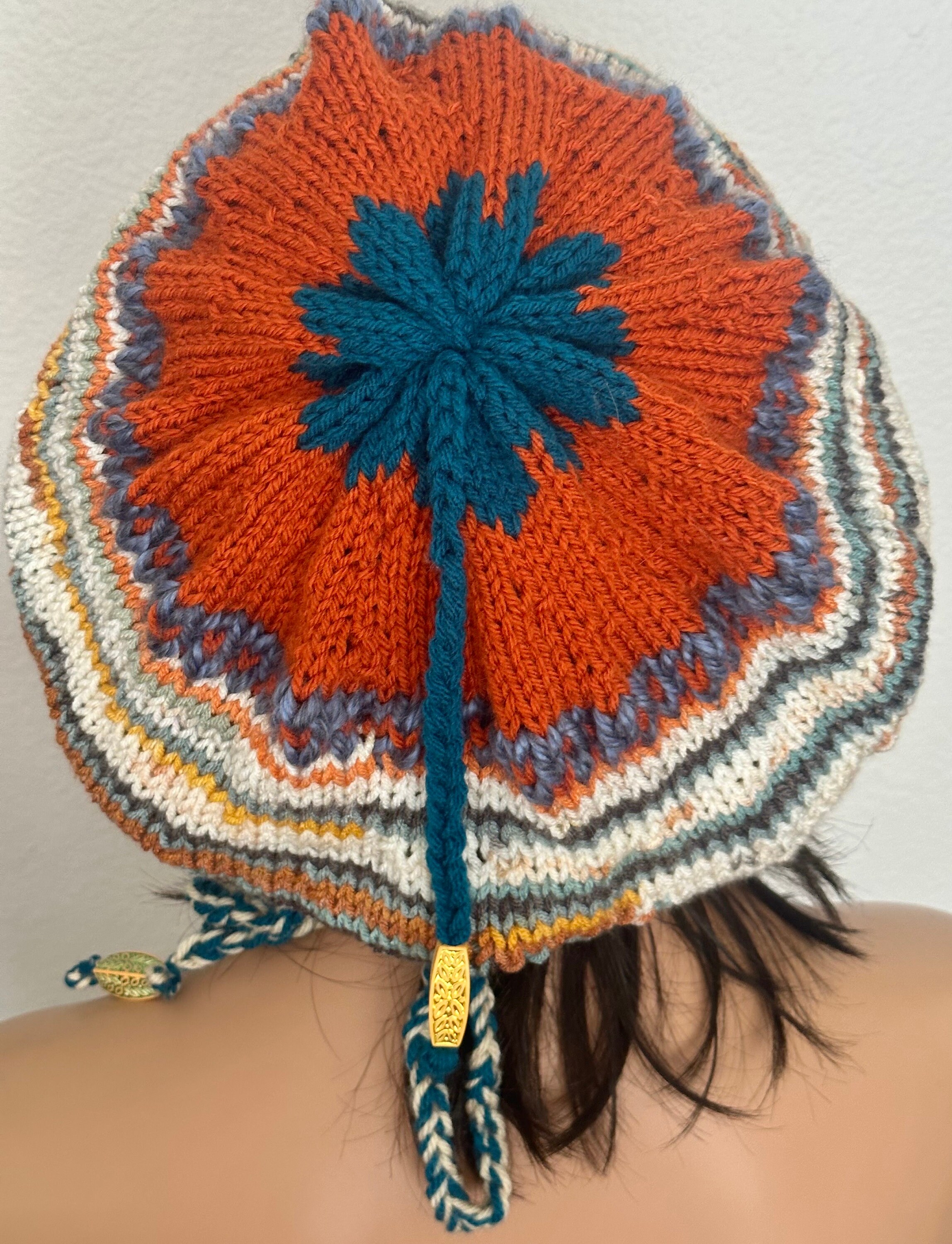 Hand Knits 2 Love Slouc Hat Tam Beanie Roomy Fair-isle  display picture 2