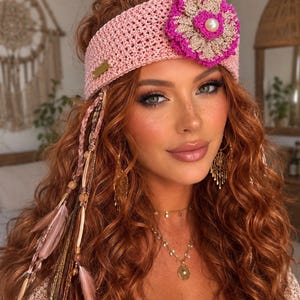 Pink Beaded Turban - Etsy display picture 1