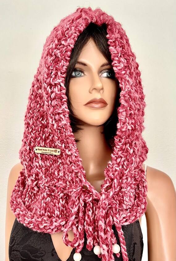 Buy Hand Knits 2 Love Hoodie Hat Cowl Neck-warmer Cap Beanie  display picture 1