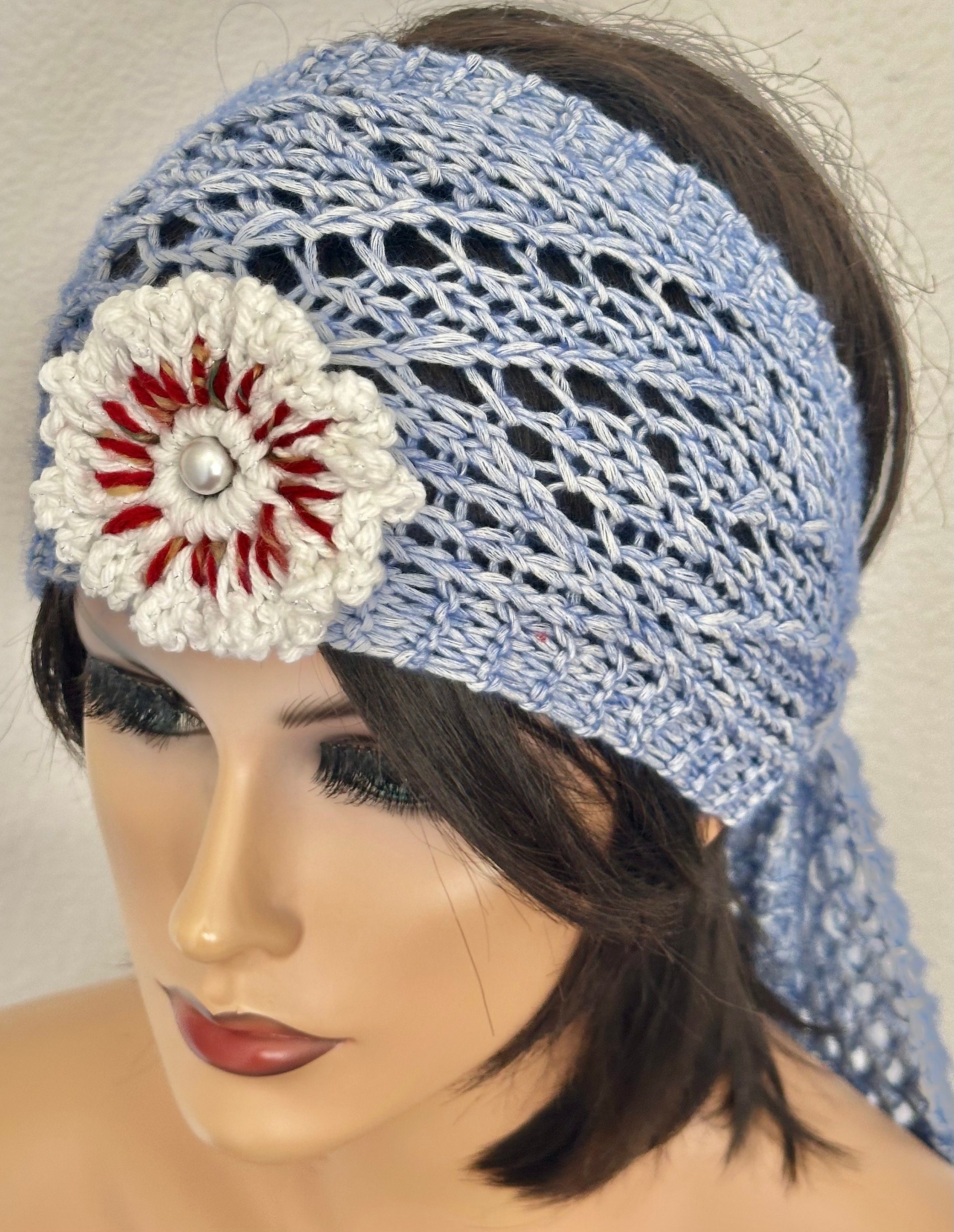 Hand Knits 2 Love Cotton Bandana Scarf Headband Headwrap 