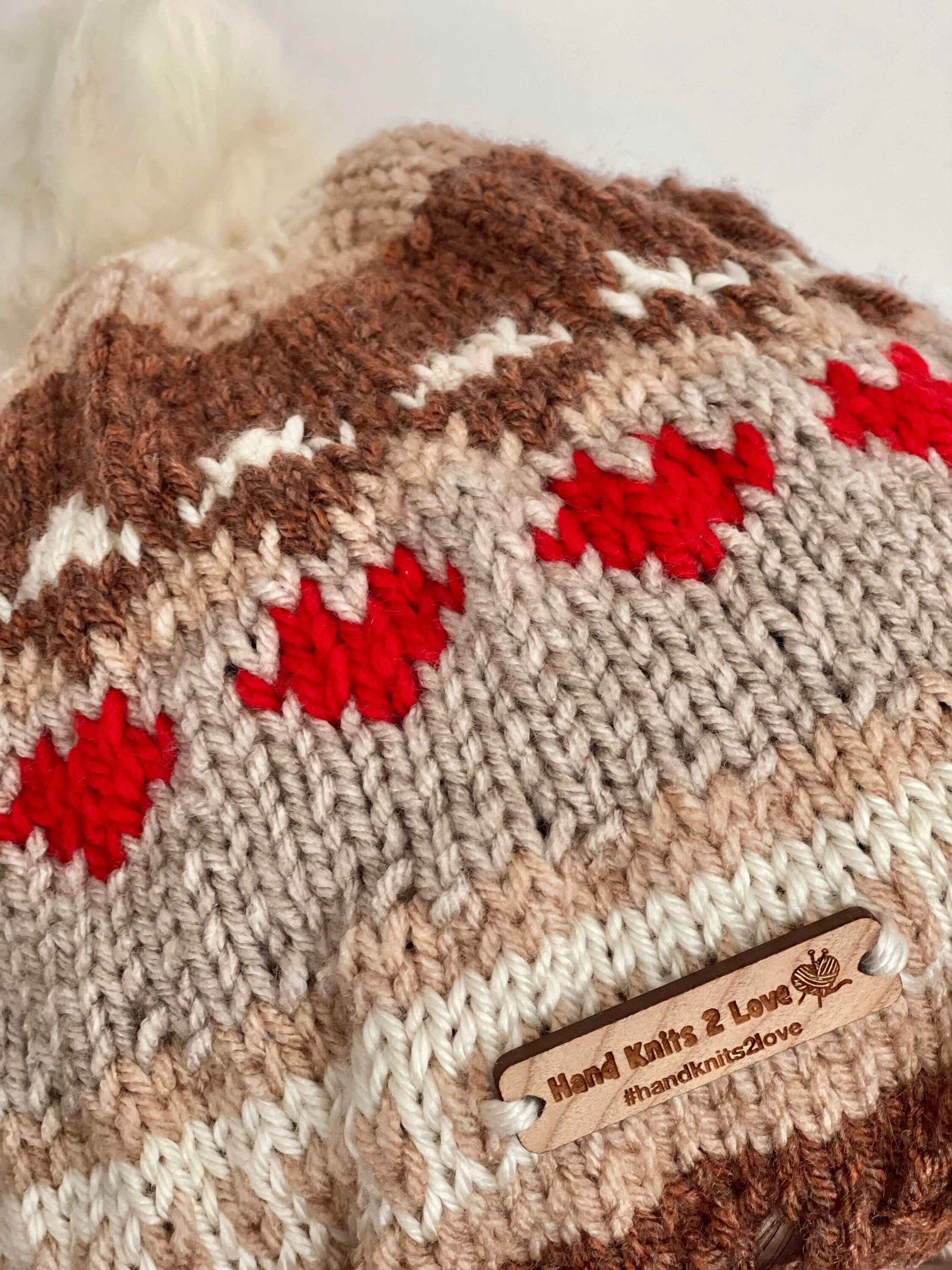 Hand Knits 2 Love Slouch Beanie Hat Cap Beret Tam Fair-isle  display picture 3