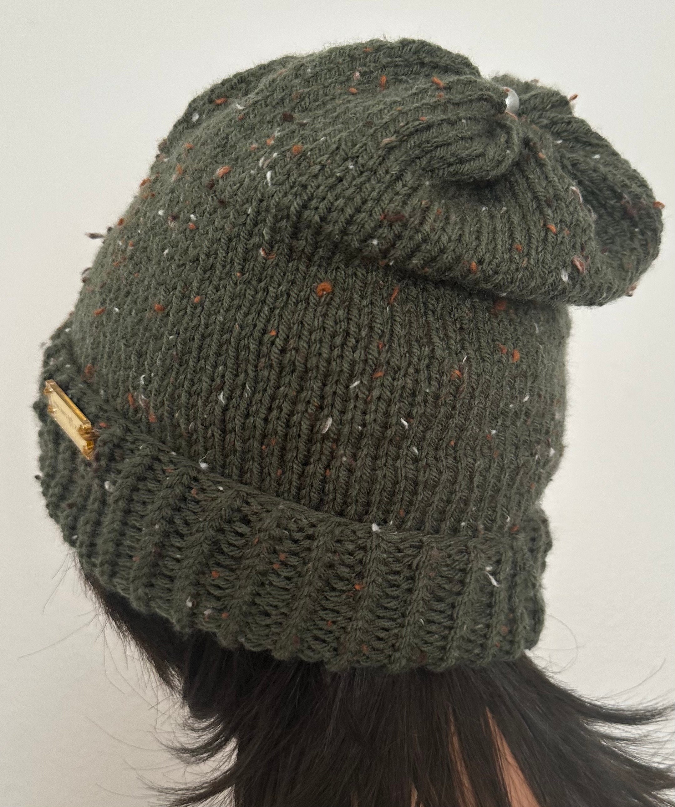 Hand Knits 2 Love Beanie Hat Cap Camouflage Army Green Tweed  display picture 2
