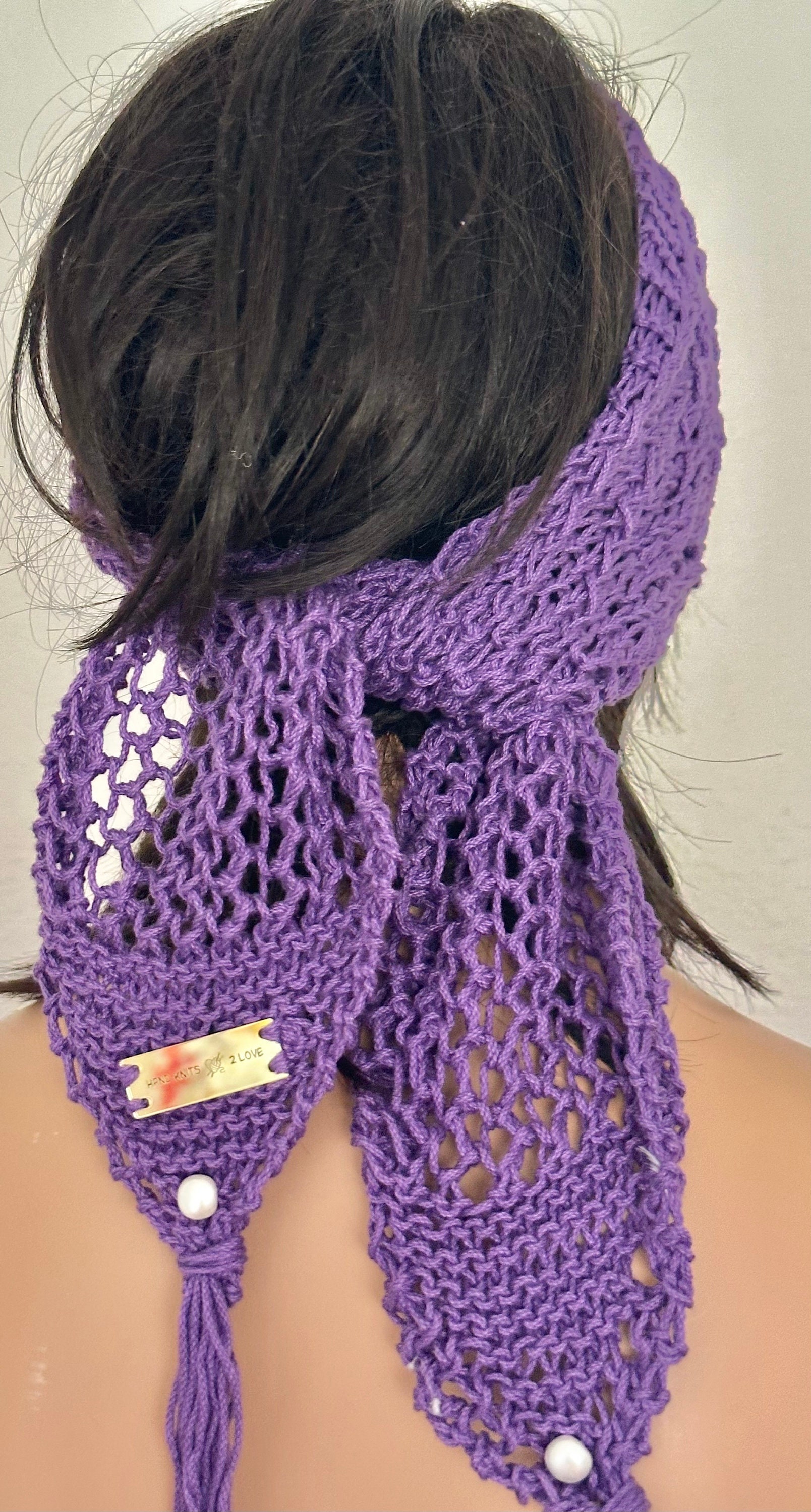 Hand Knits 2 Love Cotton Bandana Scarf Headband Headwrap 