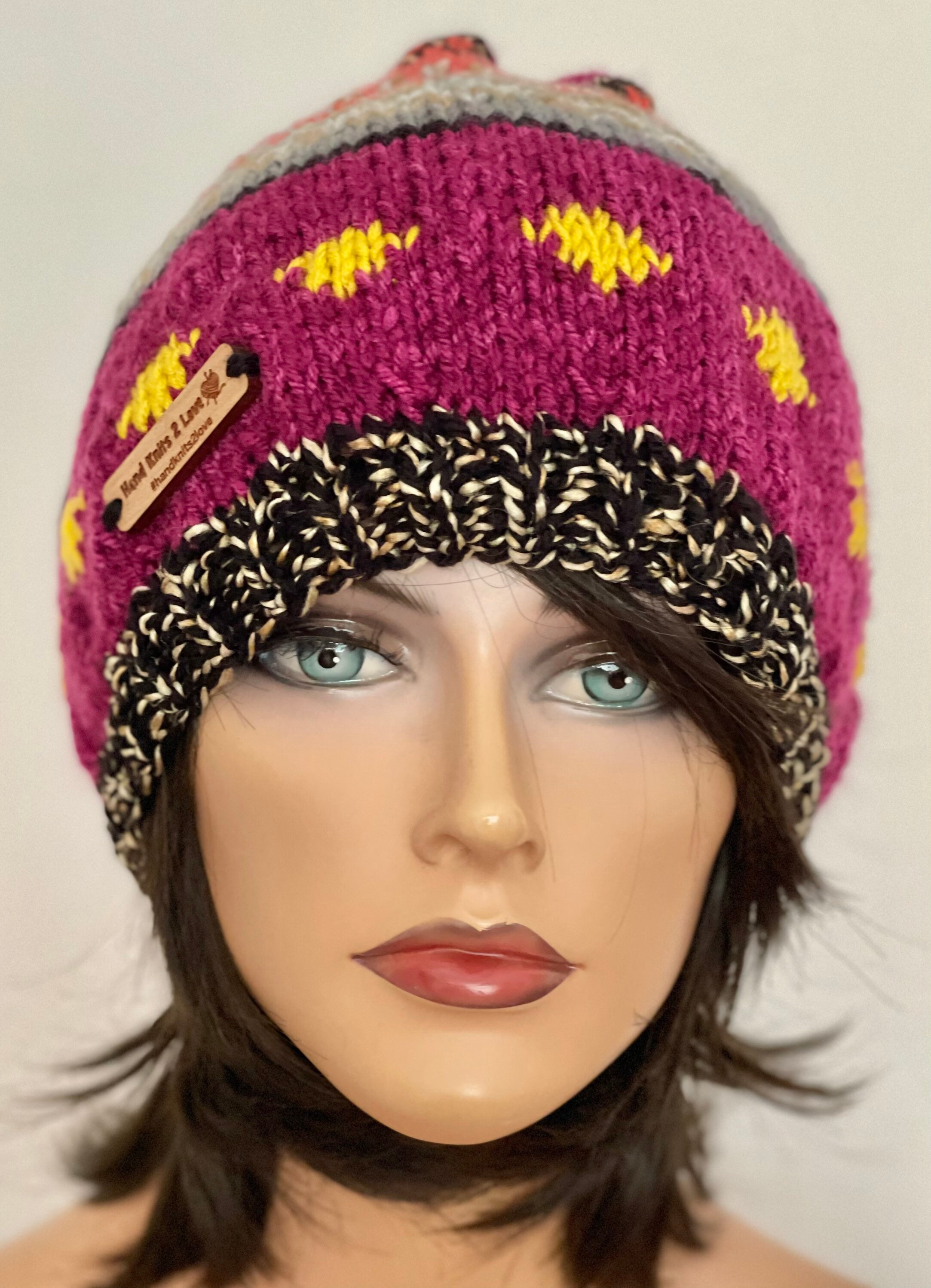 Hand Knits 2 Love Slouch Beanie Hat Cap Fair-isle Paid Tassel Designer Ombre This Ombré Hat Has a Secret (a Slip-Stitch Secret!) | Craftsy main image 4