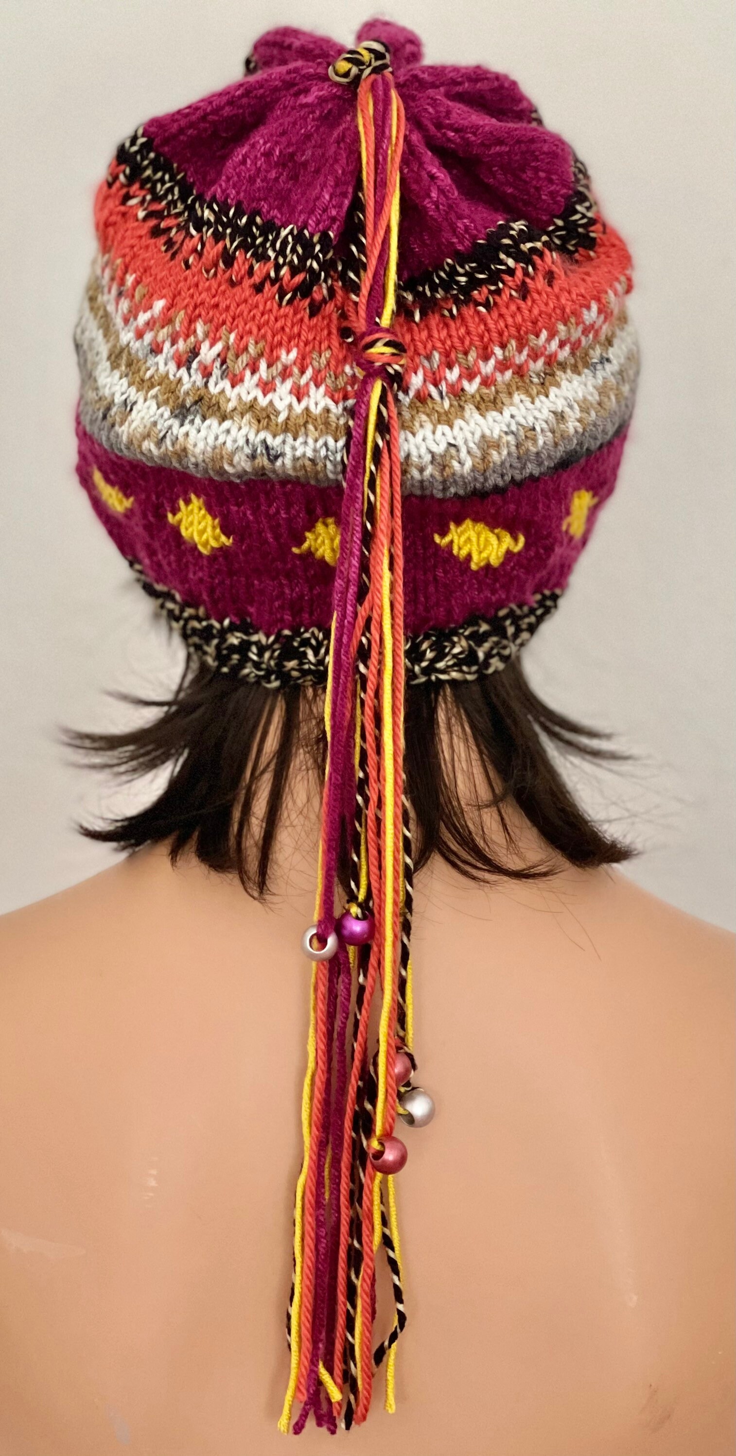 Hand Knits 2 Love Slouch Beanie Hat Cap Fair-isle Paid Tassel Designer Ombre This Ombré Hat Has a Secret (a Slip-Stitch Secret!) | Craftsy main image 2