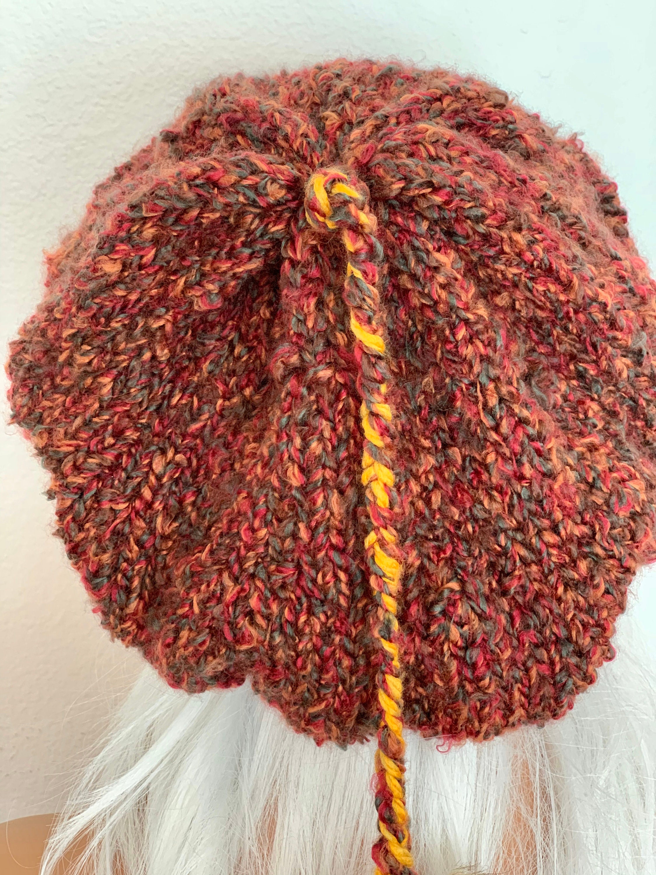 Hand Knits 2 Love Slouch Hat Beanie Beret Tam Adjustable Fit Tassel Designer Hip How to Make a Slouchy Beanie with Thick Yarn | TikTok main image 3