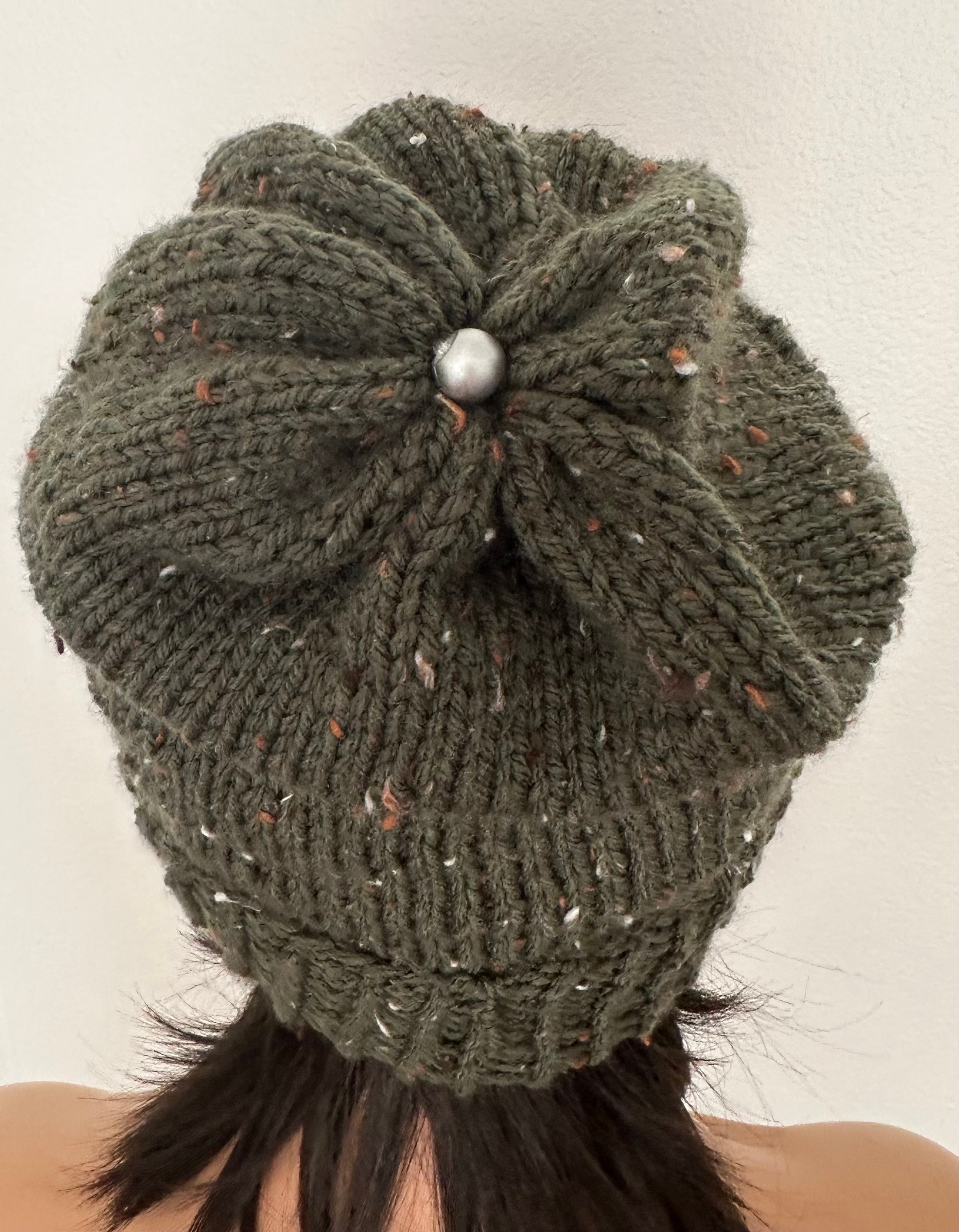 Hand Knits 2 Love Beanie Hat Cap Camouflage Army Green Tweed  display picture 1