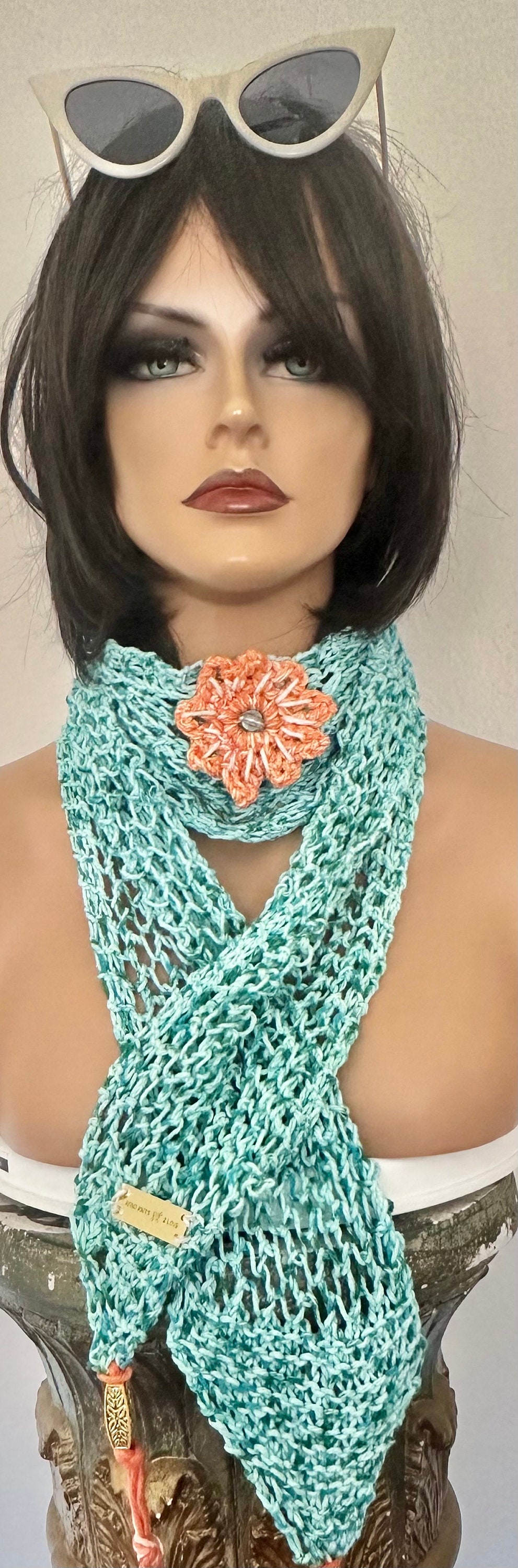 Hand Knits 2 Love Cotton Bandana Scarf Headband Headwrap  display picture 2
