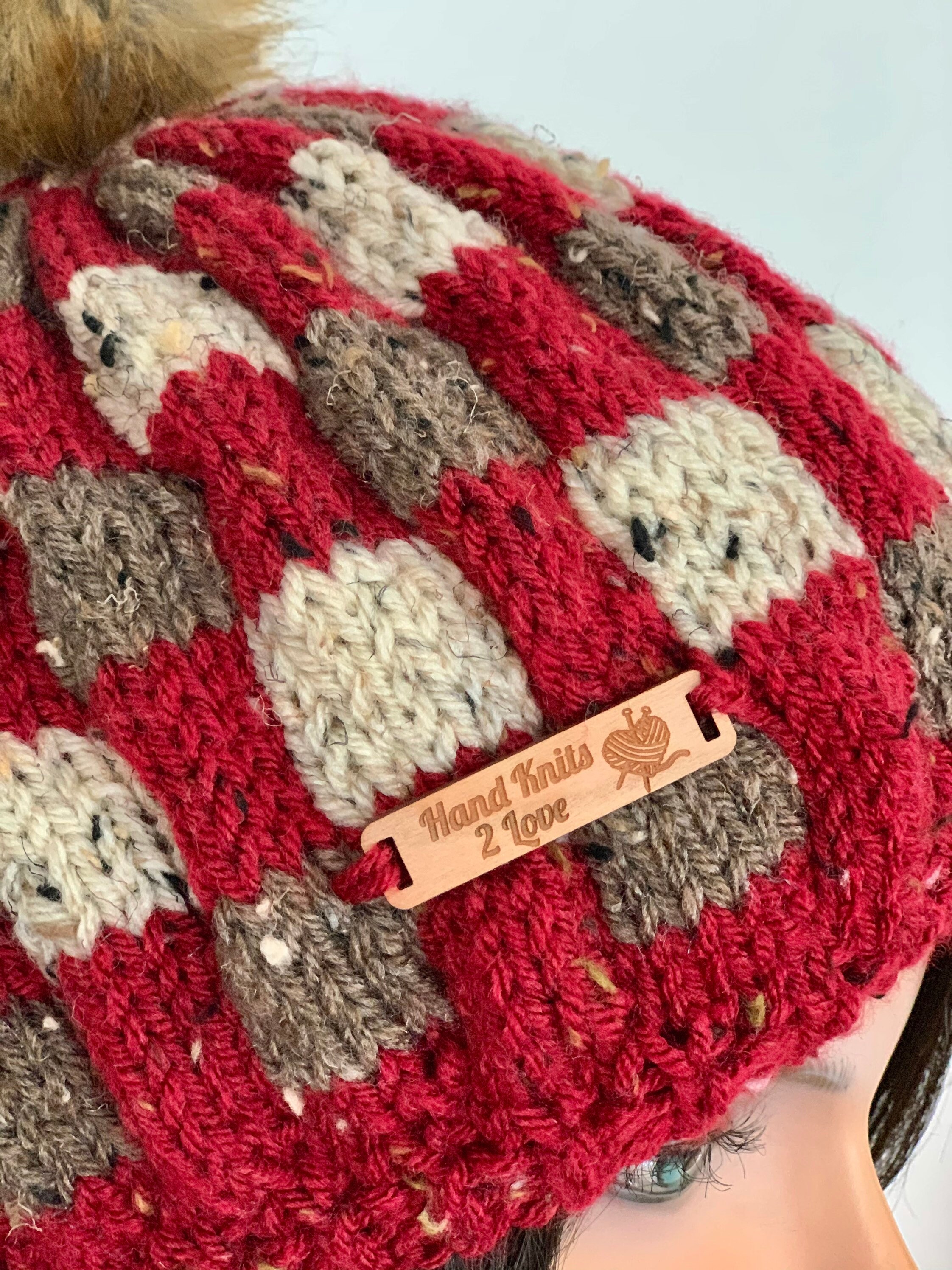 Hand Knits 2 Love Beanie Hat Cap Tweed Plaid Checkers