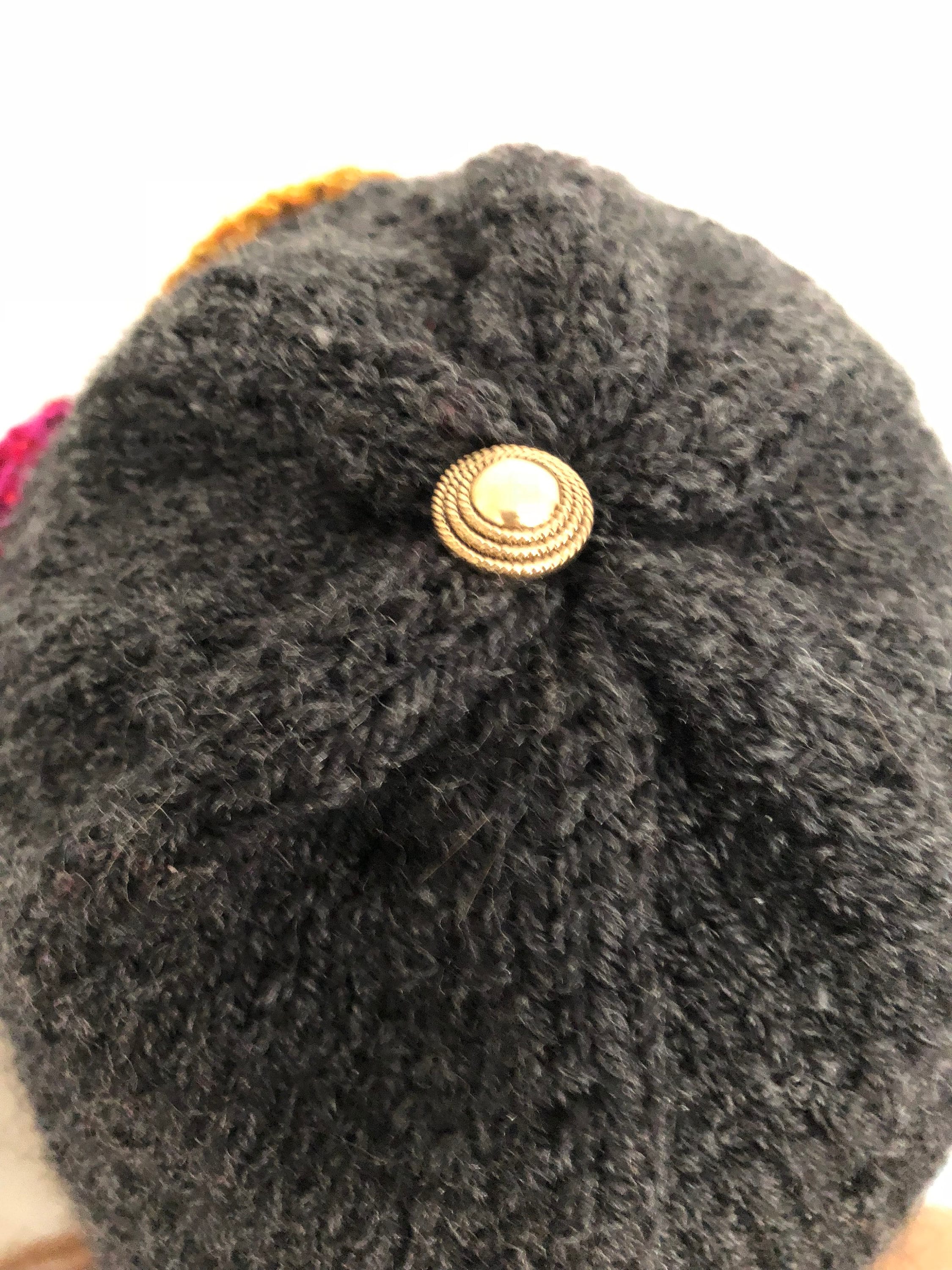 Hand Knits 2 Love Beanie Hat Cap Pink Flowers  Beads Designer Women Gift Winter Hand Knits 2 Love Beanie Hat Cap Flowers Pearl Beads  main image 2