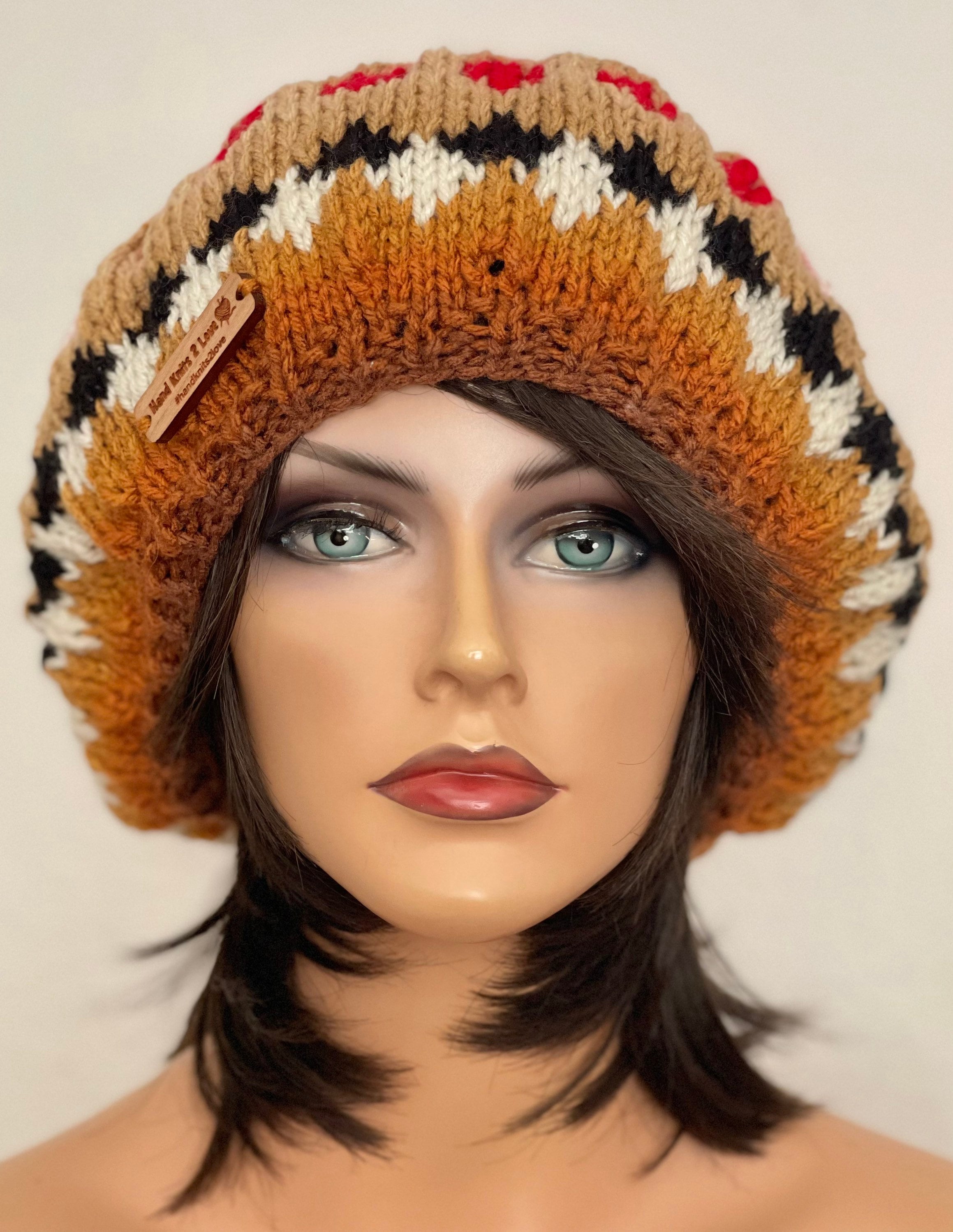 Hand Knits 2 Love Slouch Hat Beanie Cap Beret Tam Fair-isle 