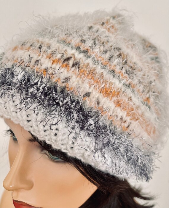 Hand Knits 2 Love Slouch Beanie Hat Cap Beret Ombre Rustic Earth Tones Designer Hand Knits 2 Love Slouch Beanie Hat Cap Tam Rustic Ombre  main image 4
