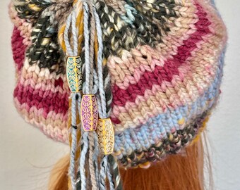 Hand Knits 2 Love Slouch Beanie Hat Cap Semi Chunky  display picture 3