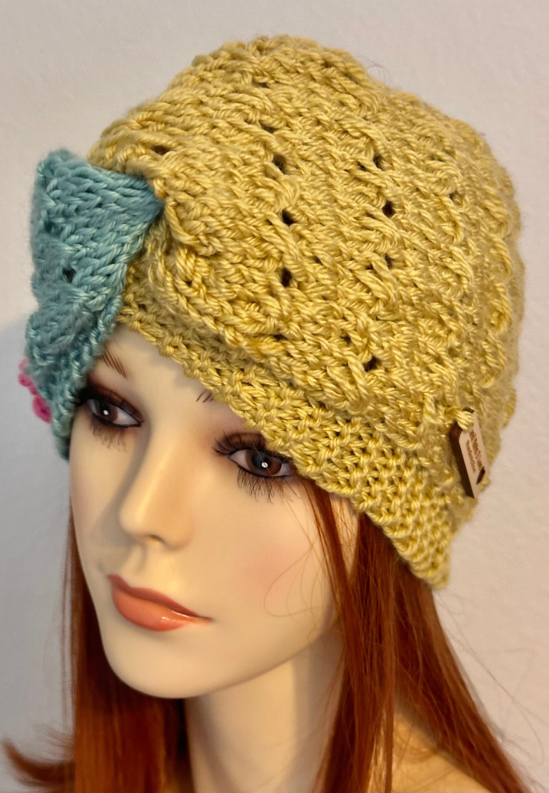 Hand Knits 2 Love Cotton Headband Headwrap Bandana Turban Lace Flower  Designer Hand Knits 2 Love Cotton Headband Headwrap Bandana Turban  main image 4