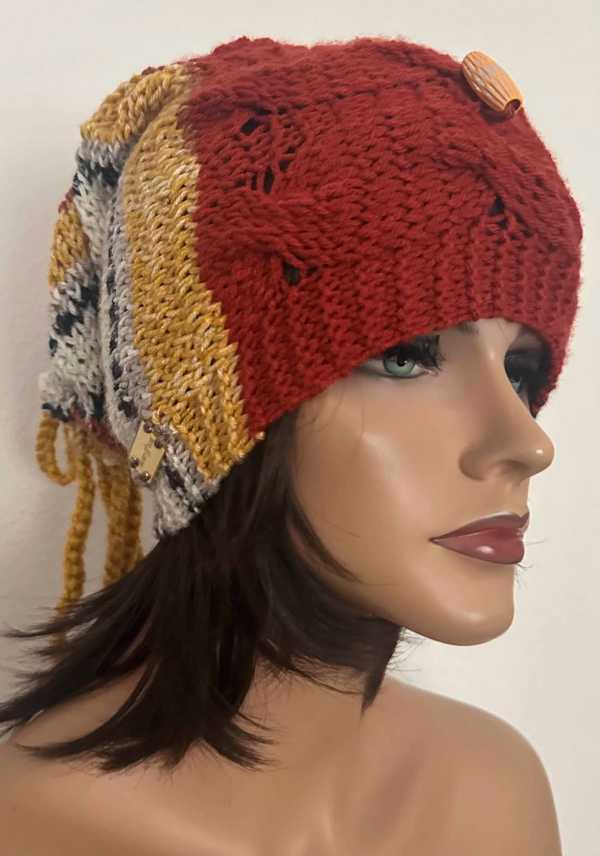 Hand Knits 2 Love Long Slouch Beanie Hat Cap Decorative  display picture 1
