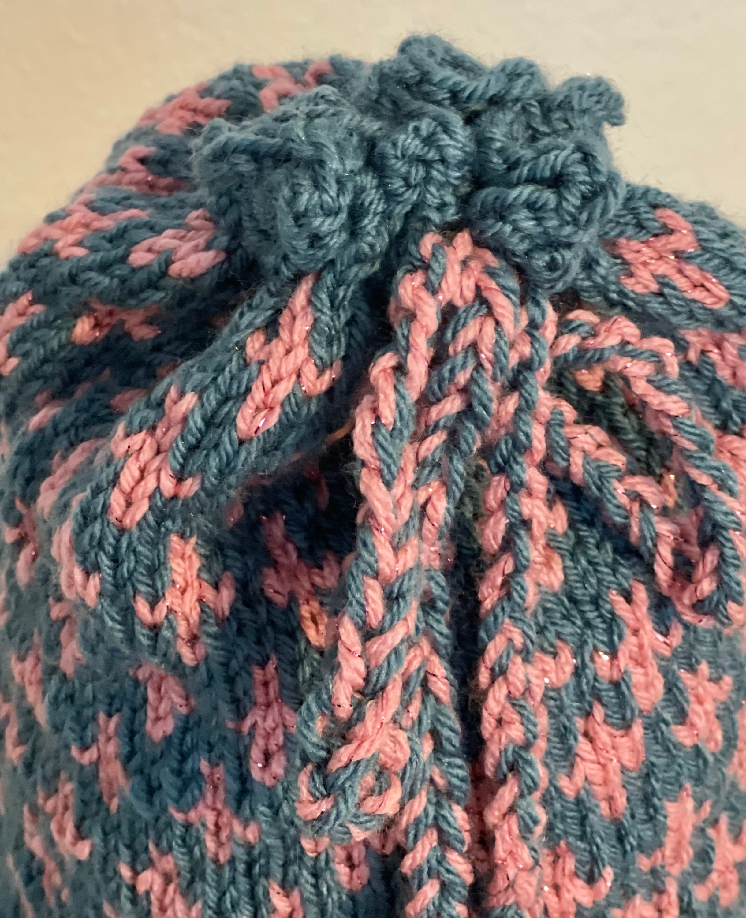Hand Knits 2 Love Beanie Hat Slouch Cap Fair-isle Braid Beads Designer Shine Hip Hand Knits 2 Love Beanie Hat Cap Slouch Fair-isle Designer  main image 3