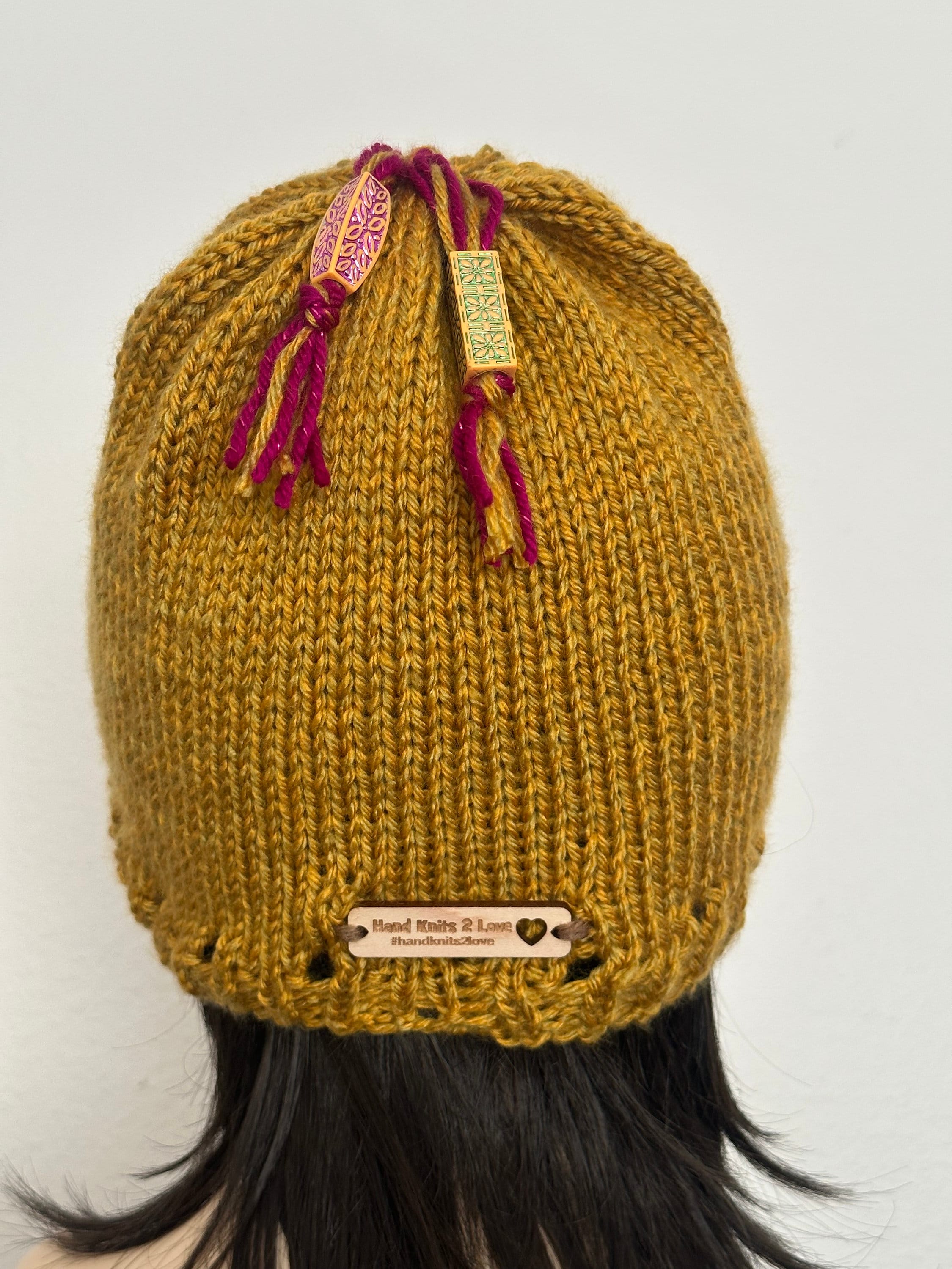 Hand Knits 2 Love Beanie Slouch Hat Cap Flowers Decorative  display picture 1