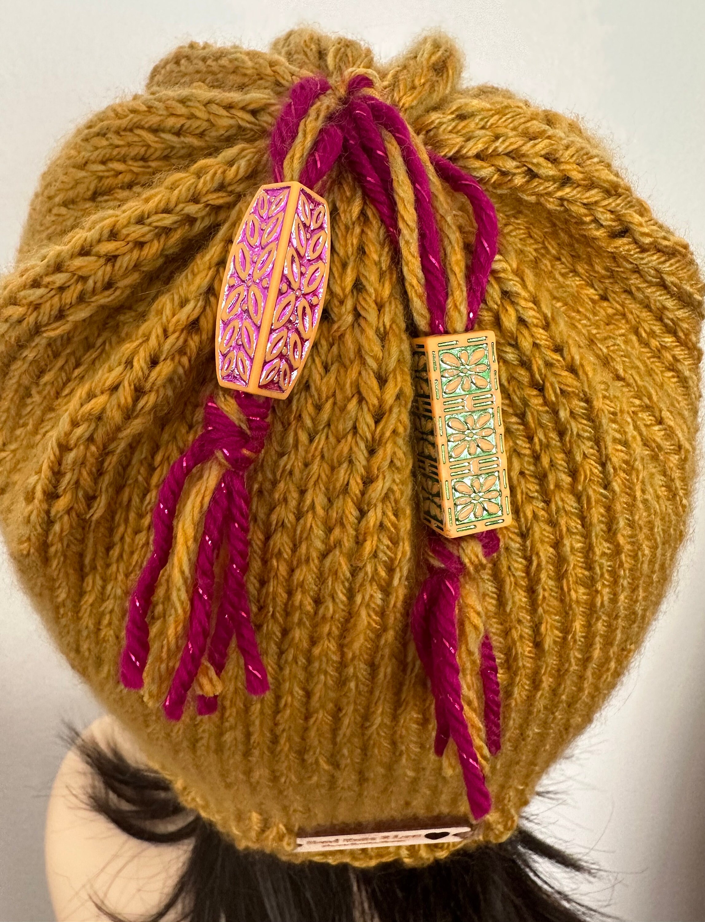 Hand Knits 2 Love Beanie Slouch Hat Cap Flowers Decorative 