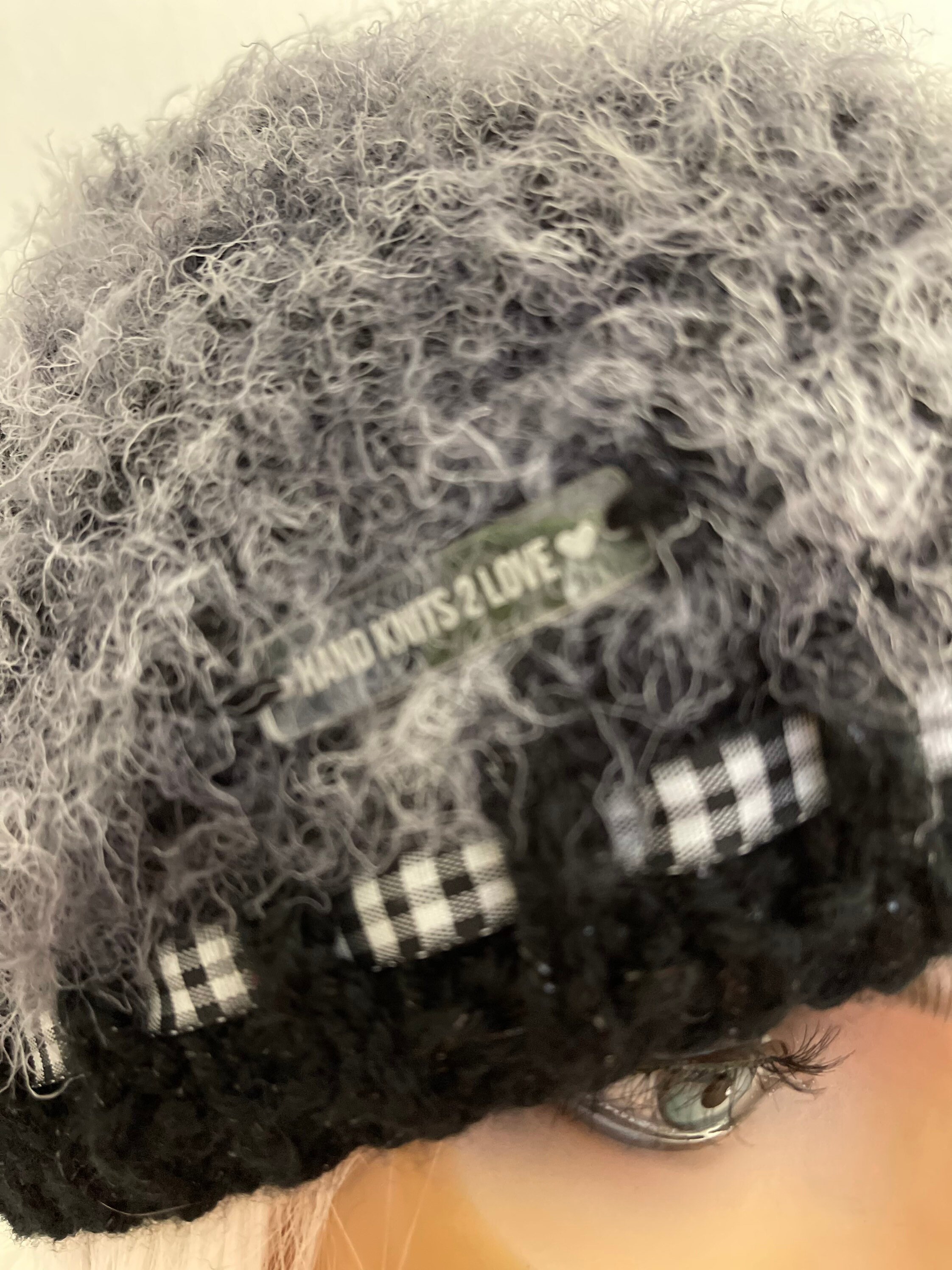 Hand Knits 2 Love Slouch Hat Cap Beanie Adjustable Fit Designer Mohair Look Chic Hand Knits 2 Love Slouch Beanie Hat Cap Beret Mohair Style  main image 4