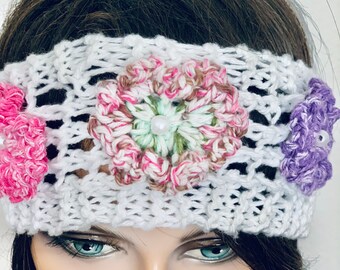 Hand Knits 2 Love Cotton Bandana Headband Cap Scarf Floral  display picture 3