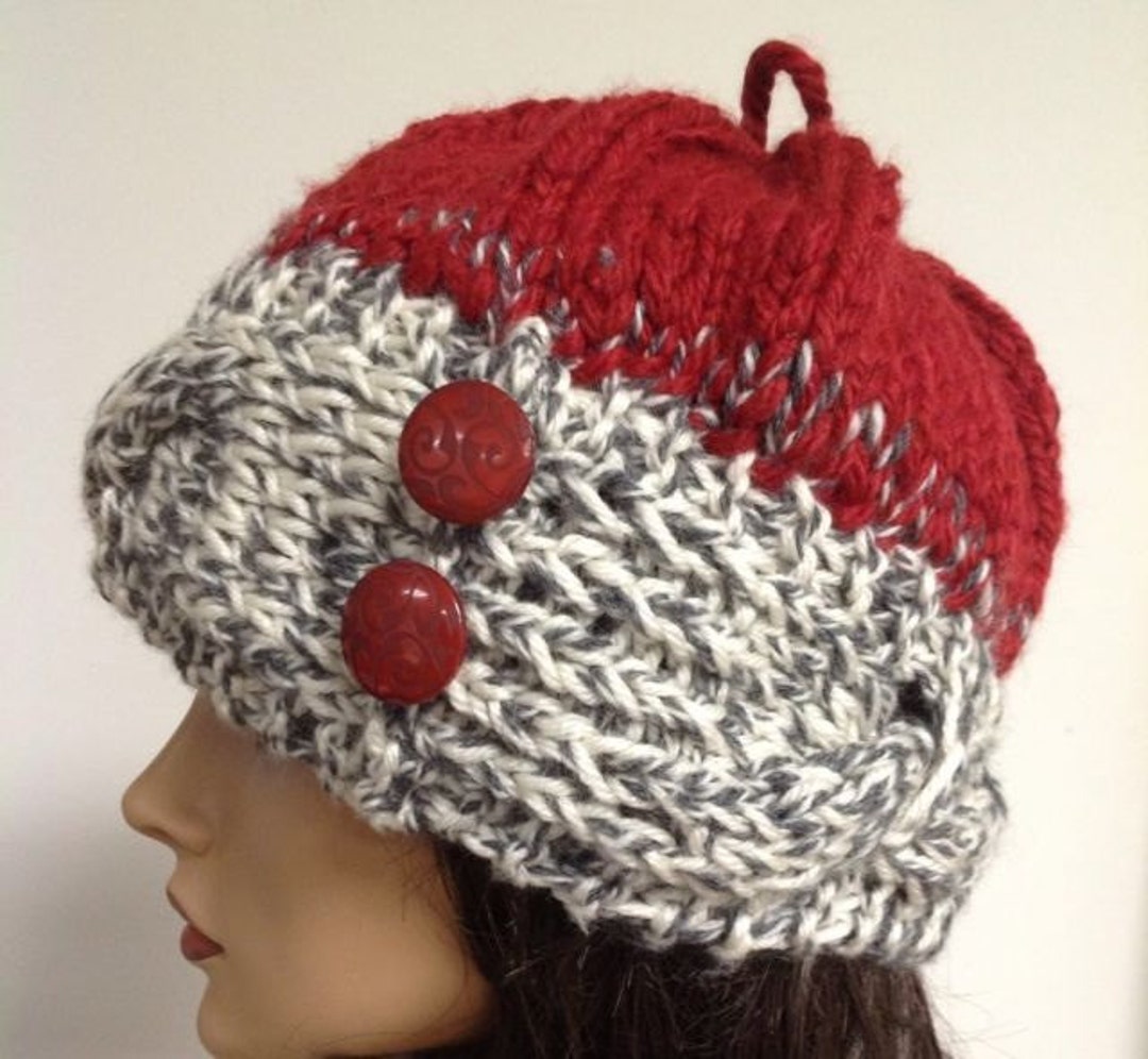 Handcrafted Knit Hat with Decorative Buttons Beanie With Buttons - Etsy main image 4