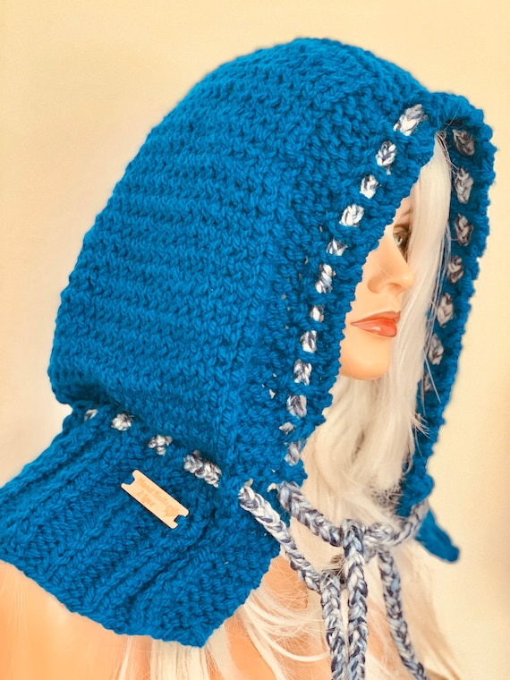Hand Knits 2 Love Hoodie Hat Cowl  Neckwarmer Hip Hand Knits 2 Love Hoodie Scarf Cowl Neck Warmer Hat Beanie  main image 4