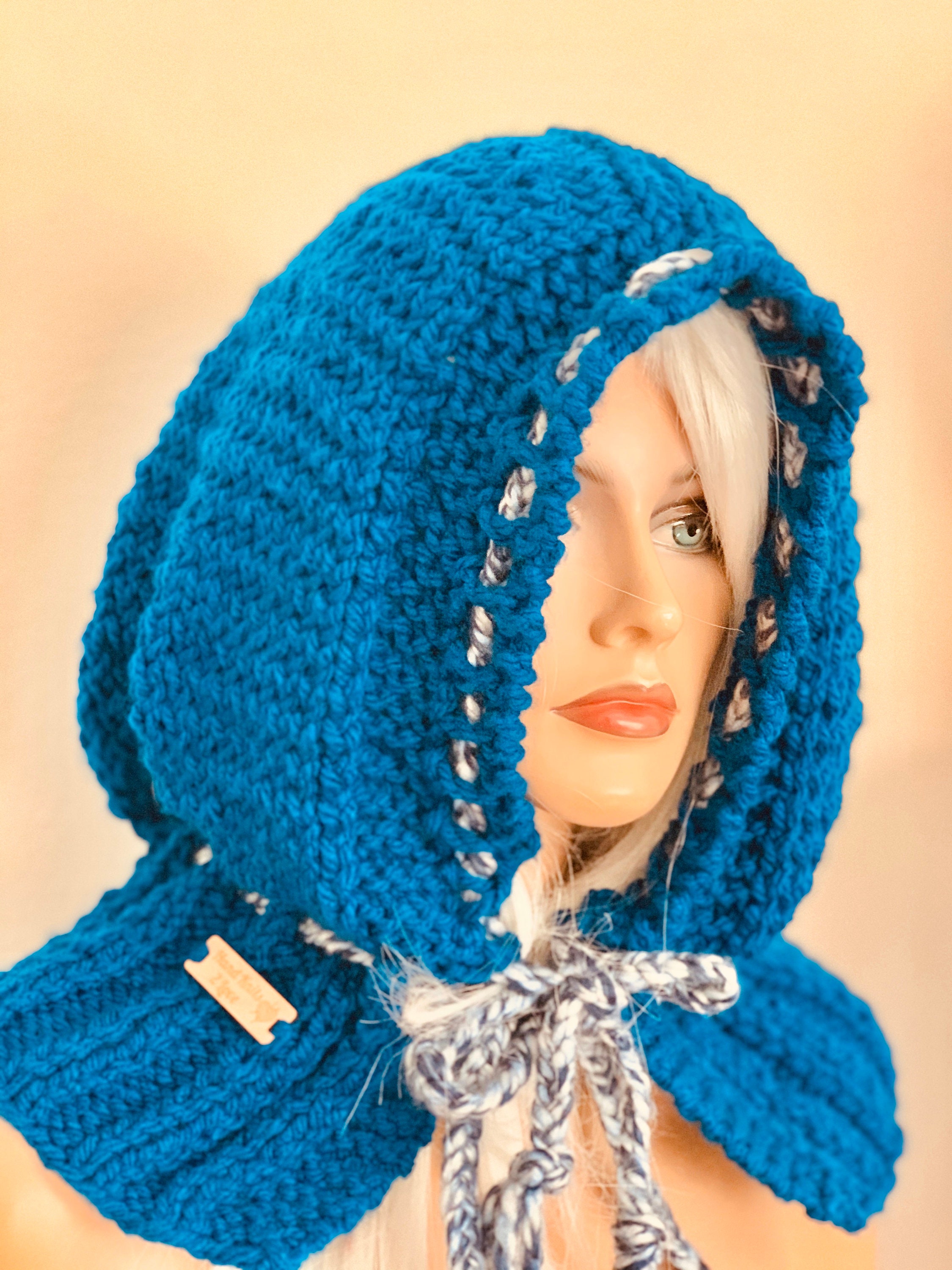Hand Knits 2 Love Hoodie Cowl Hat Neckwarmer Slouch Beanie  display picture 3