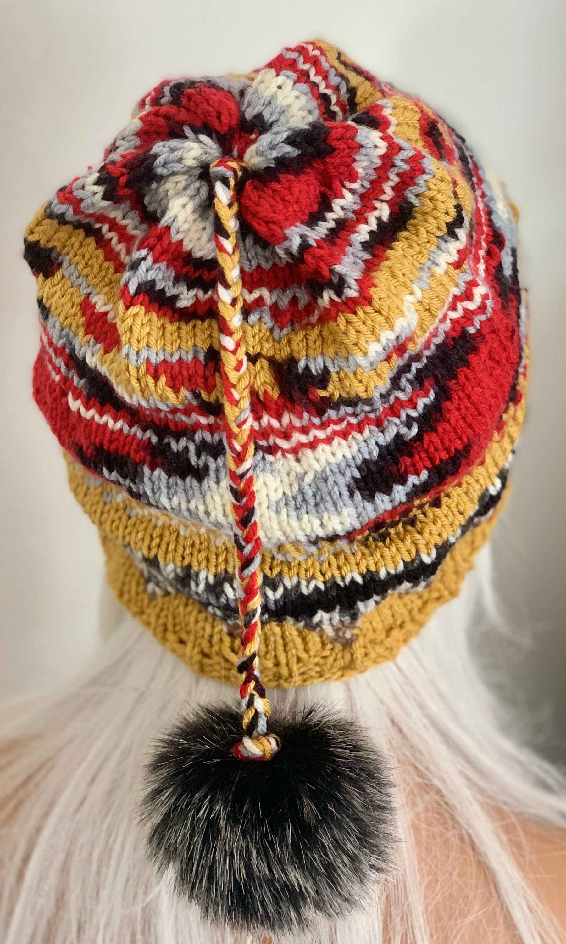 Hand Knits 2 Love Winter Hat Slouch Beanie Bow Gem Designer Fashion Ombré Chic Hand Knits 2 Love Slouch Beanie Hat Cap Tam Ombre Autumn  main image 3