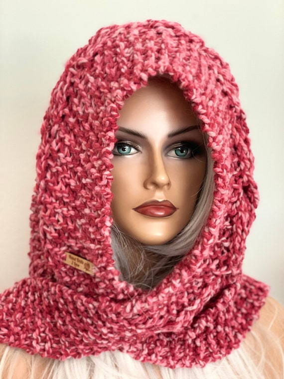 Hand Knits 2 Love Hoodie Scarf Cowl Hat Designer Hand Knits 2 Love Hoodie Cowl Hat Designer Fashion Denim  main image 4