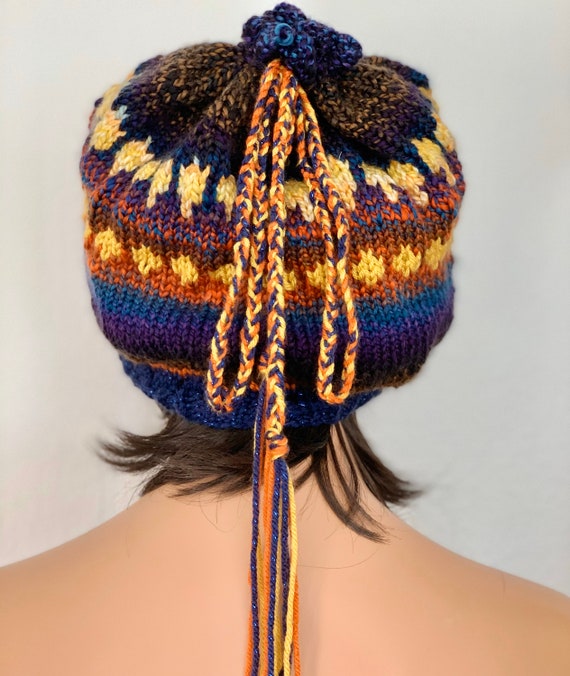 Hand Knits 2 Love Slouch Beanie Hat Beret Cap Tam Fair-isle  display picture 2