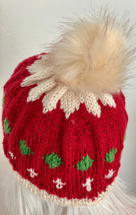 Hand Knits 2 Love Beanie Hat Cap Fair-isle Christmas Festive 