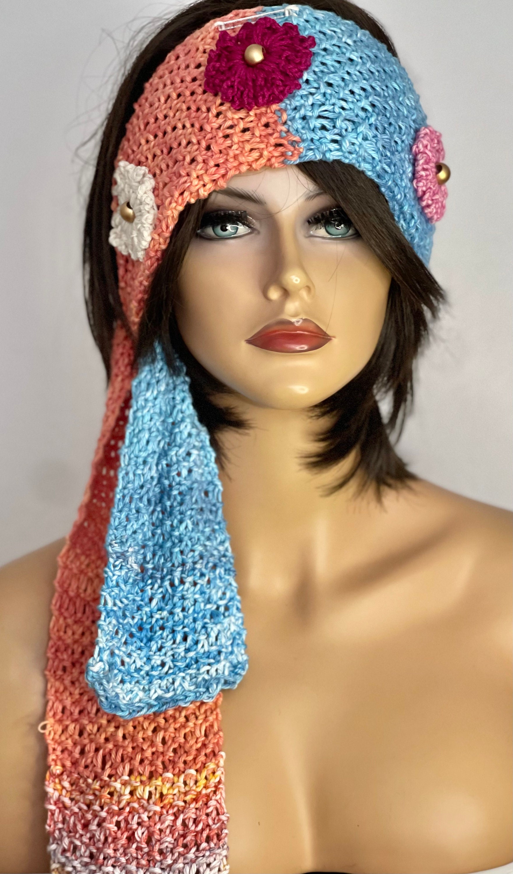 Hand Knits 2 Love Cotton Bandana Headbabd Headwrap Scarf 