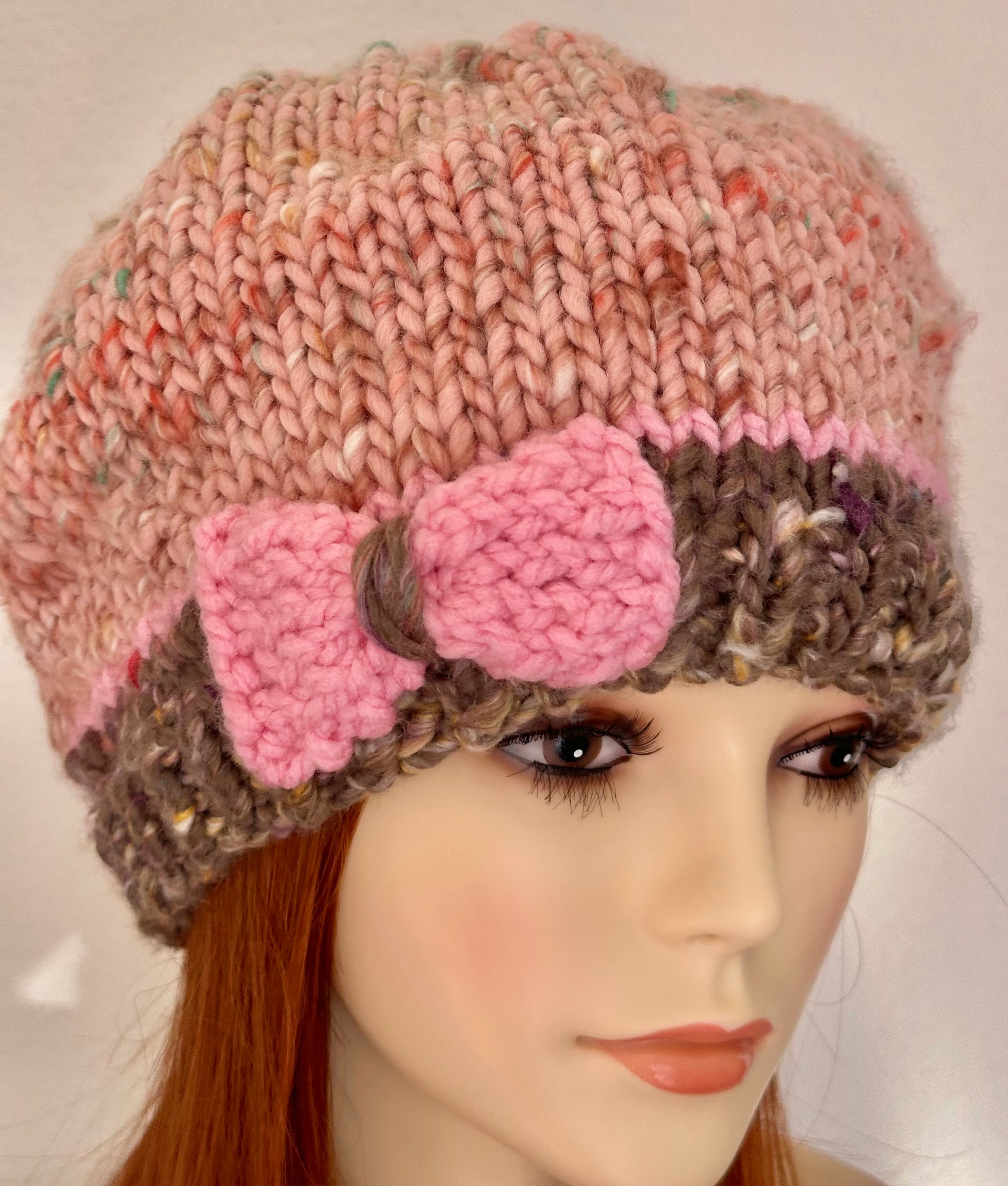 Hand Knits 2 Love Slouch Beanie  Hat Adjustable  Fit Good Pearl Designer Hand Knits 2 Love Slouch Beanie Cap Hat Designer Fashion  main image 2